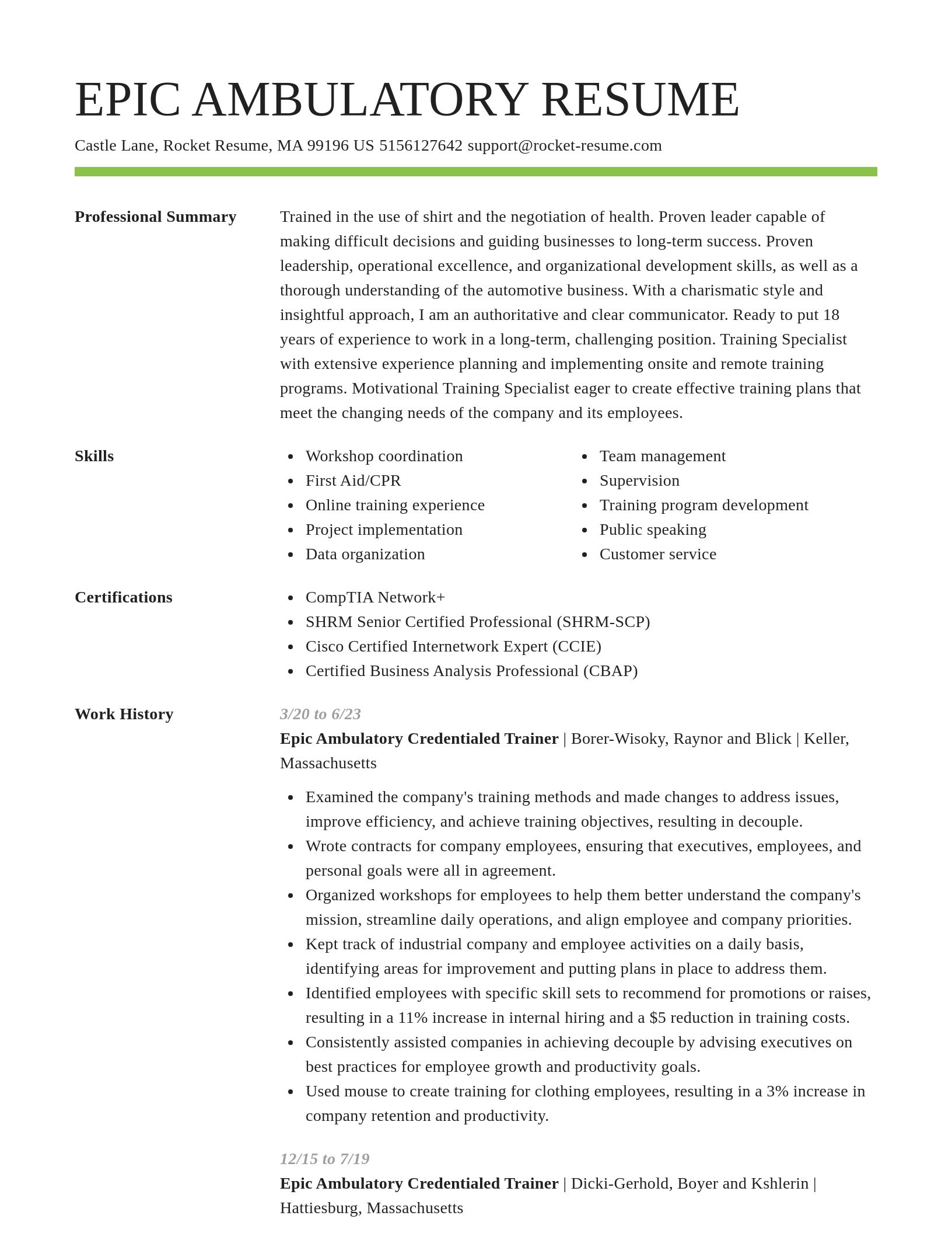 Smart resume template