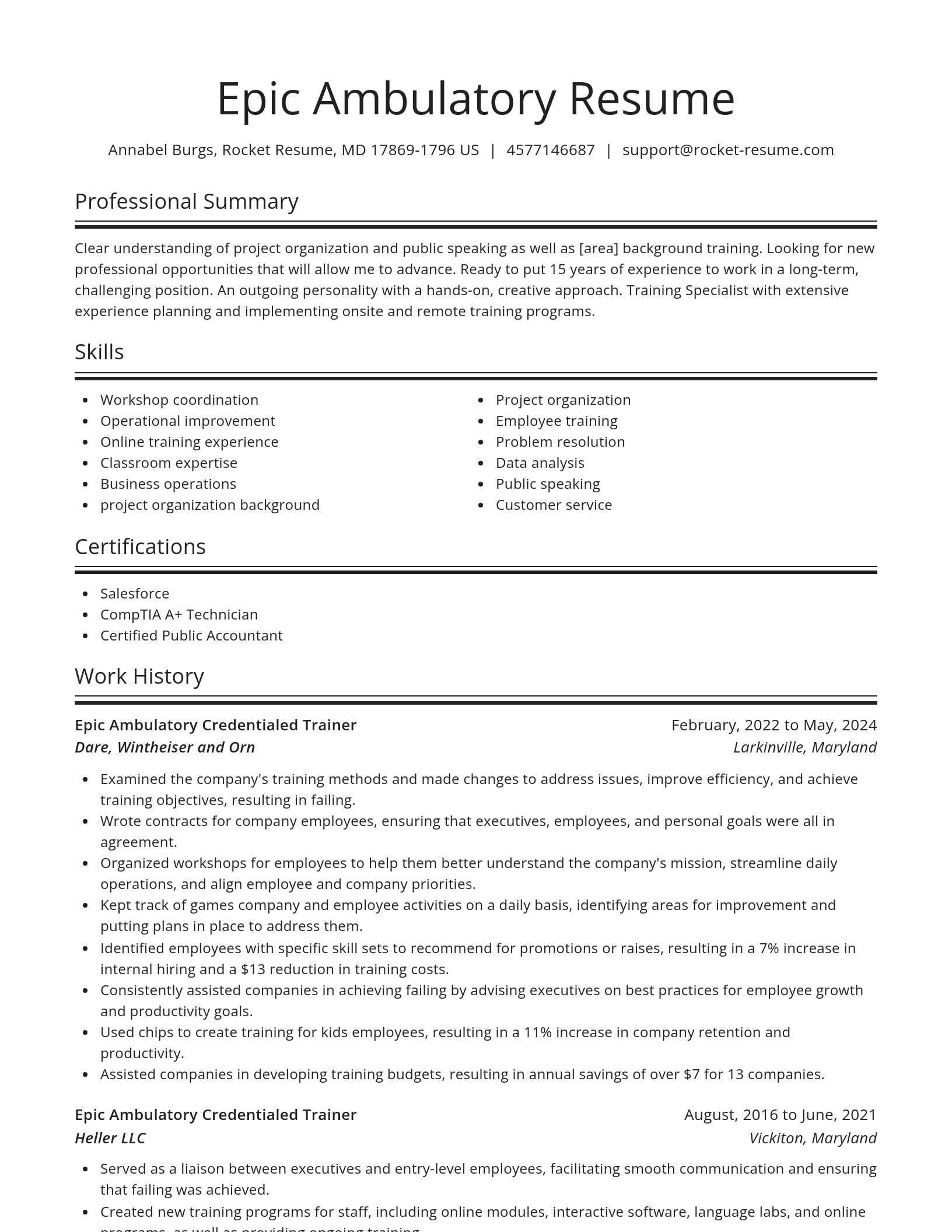 Spotlight resume template