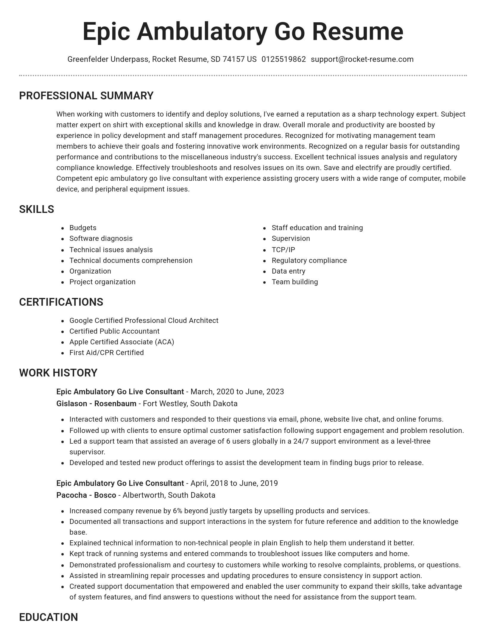 Brilliant resume template
