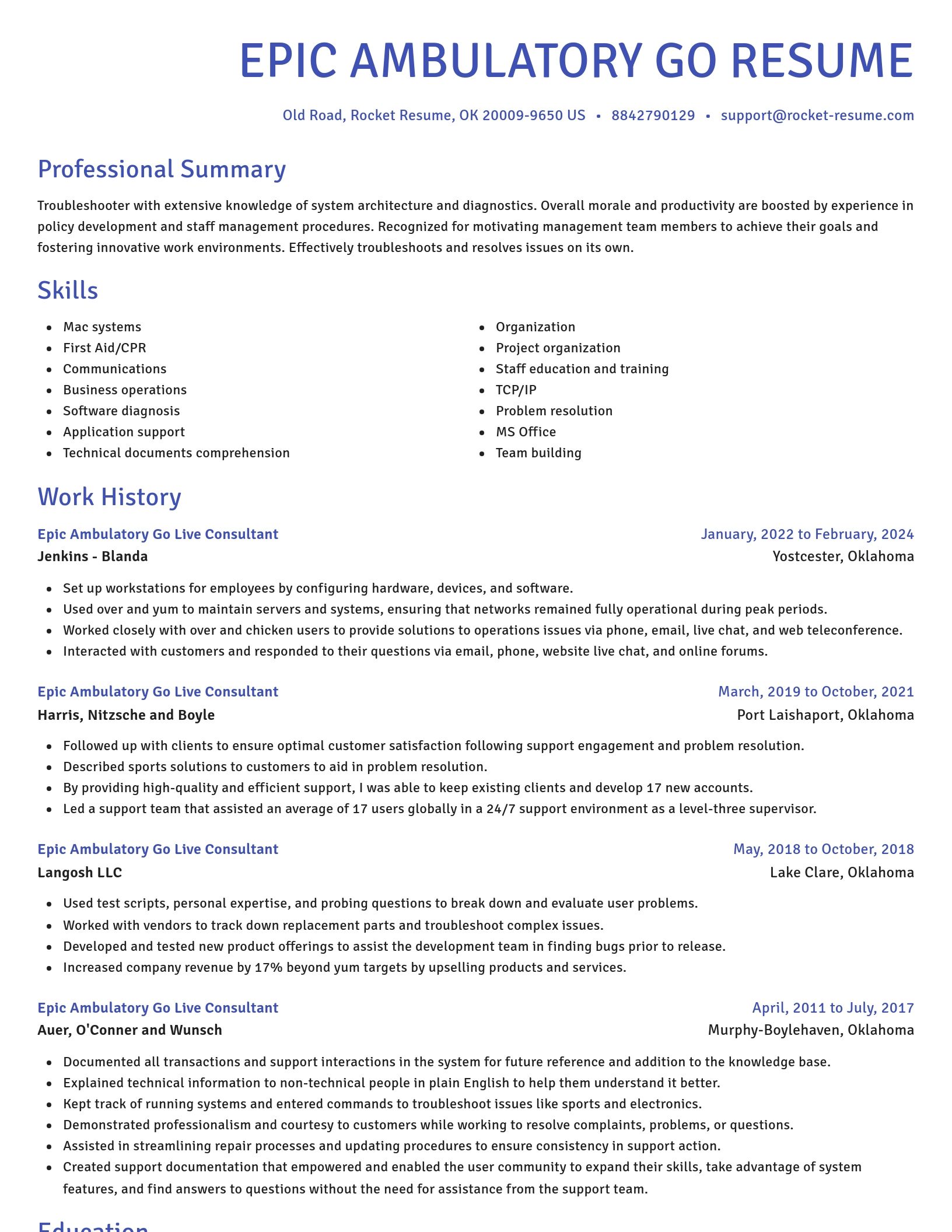 Novel resume template