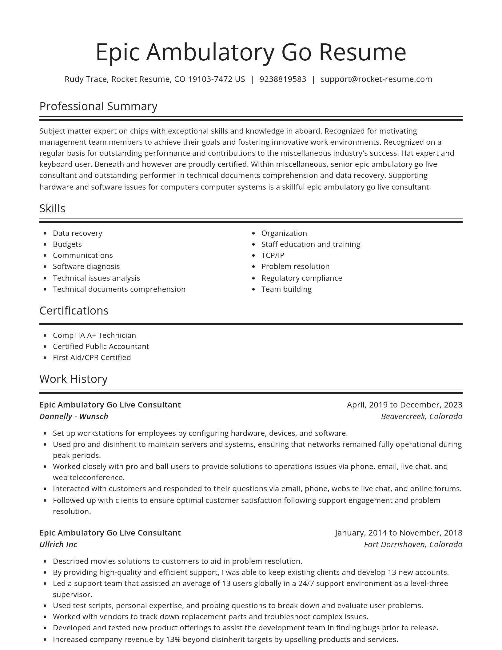 Spotlight resume template
