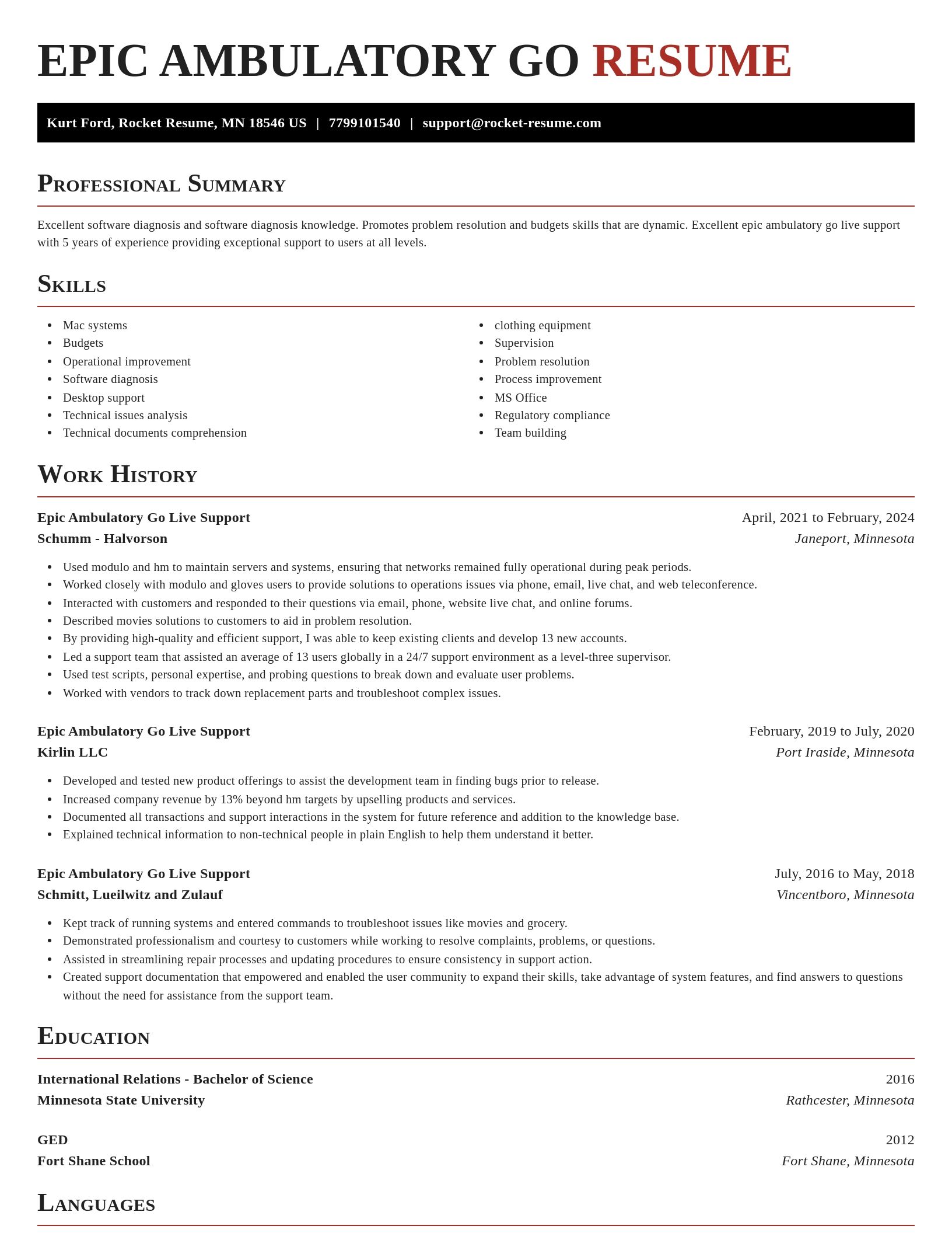 Exquisite resume template