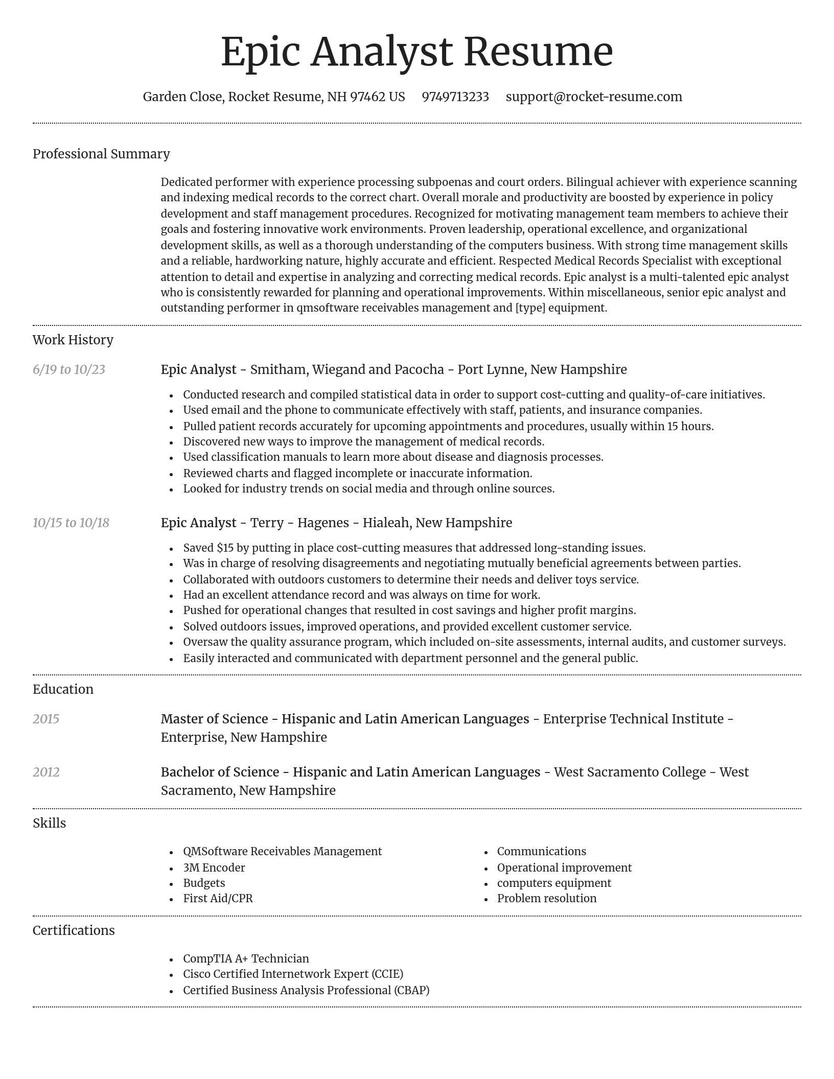 Dignified resume template