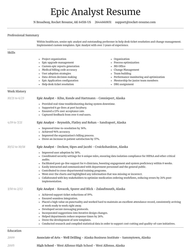 Dignified resume template