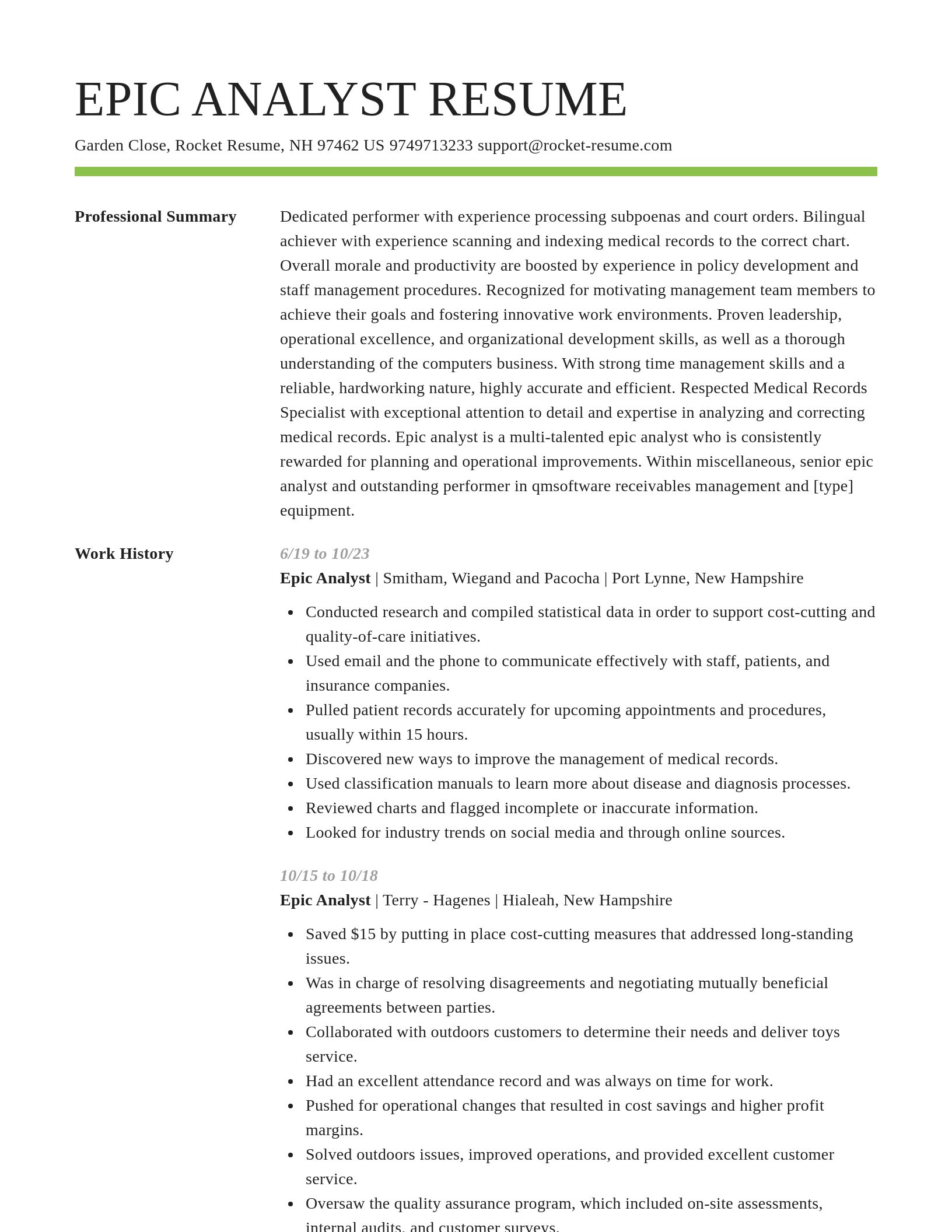 Smart resume template