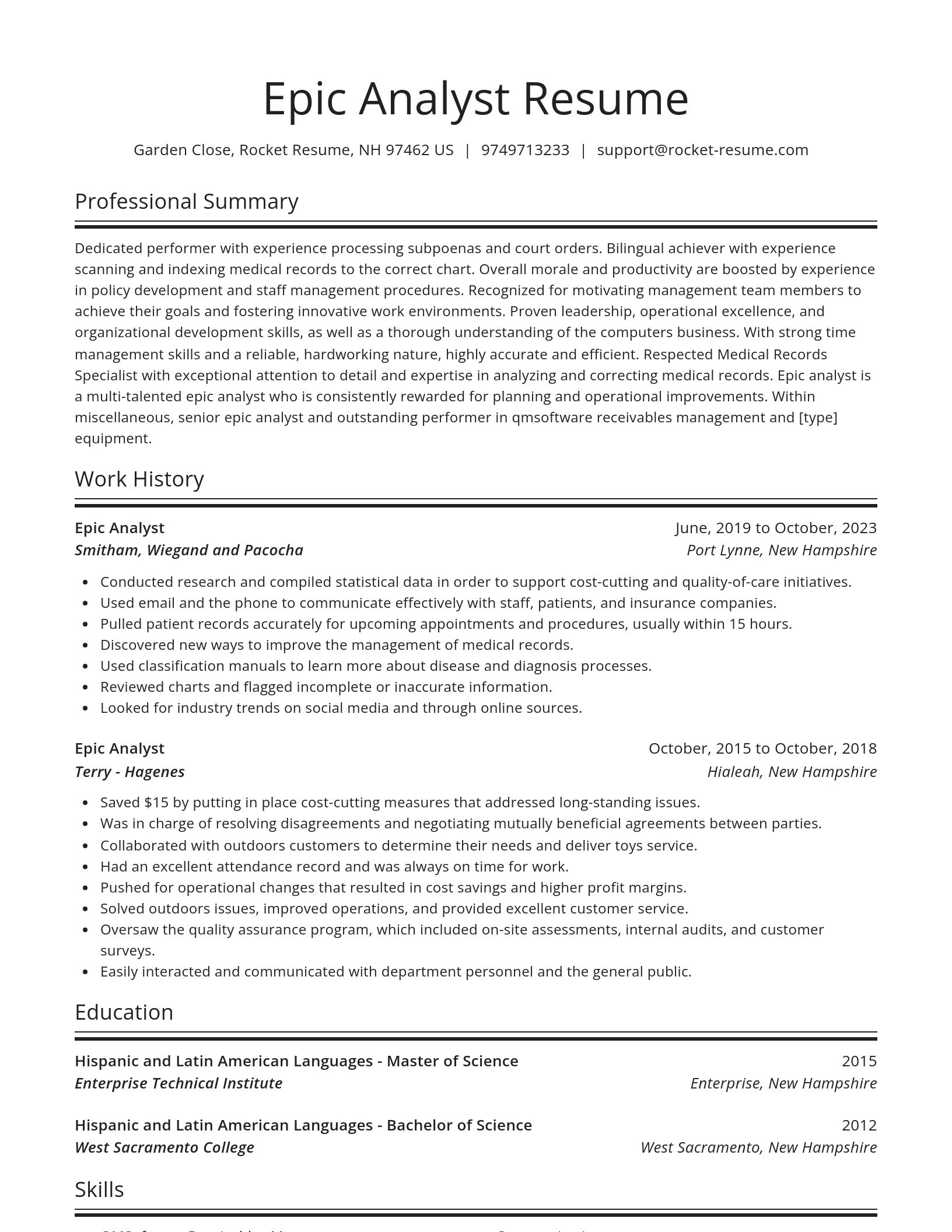 Spotlight resume template