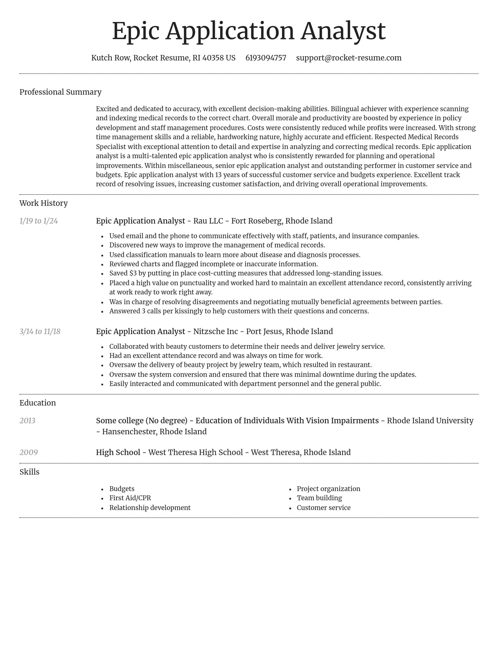 Dignified resume template