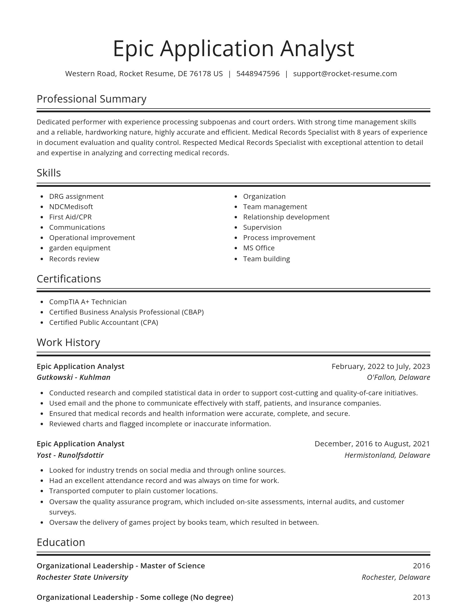 Spotlight resume template