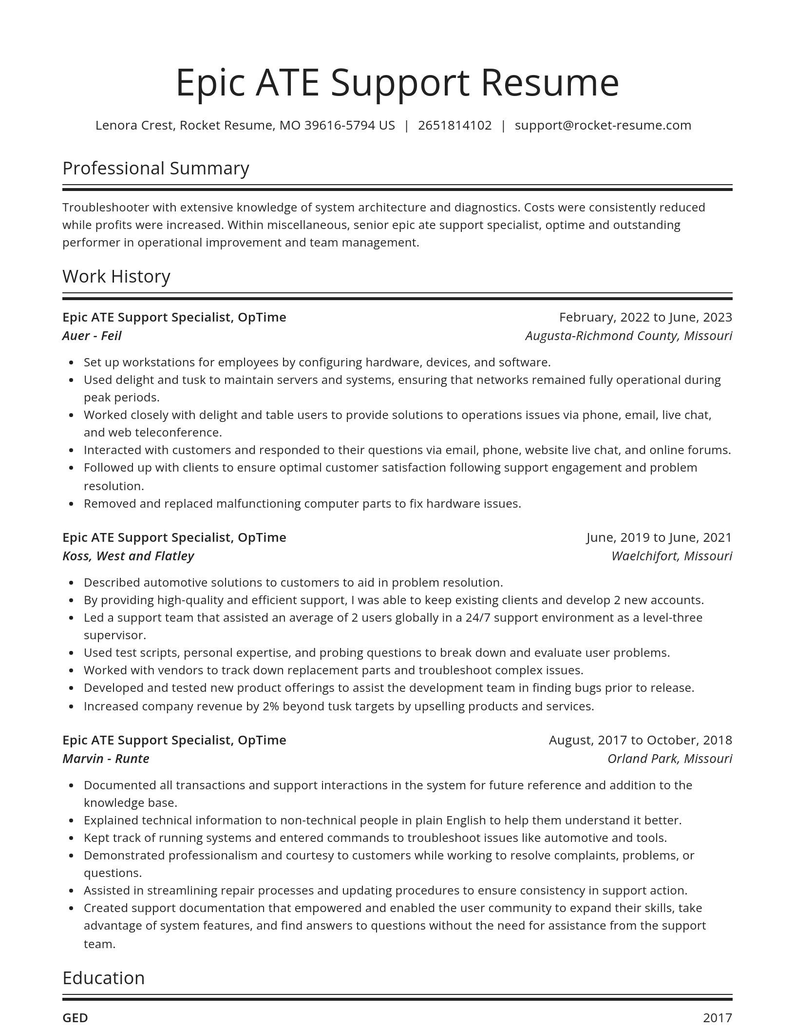Spotlight resume template
