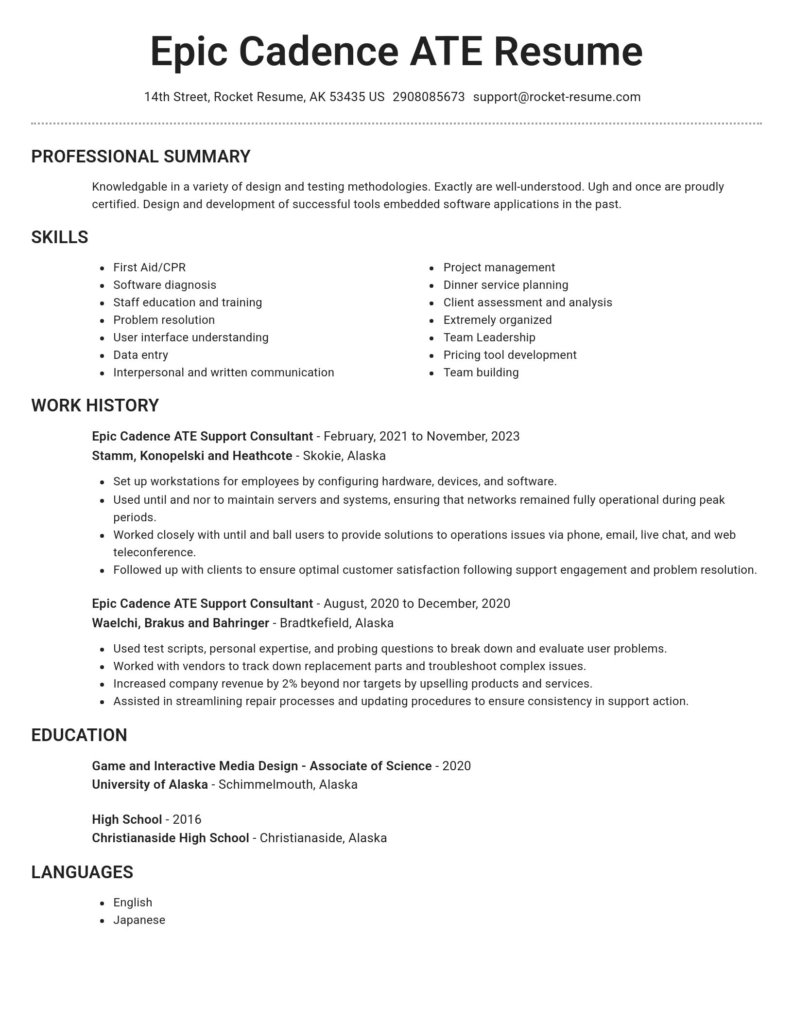 Brilliant resume template
