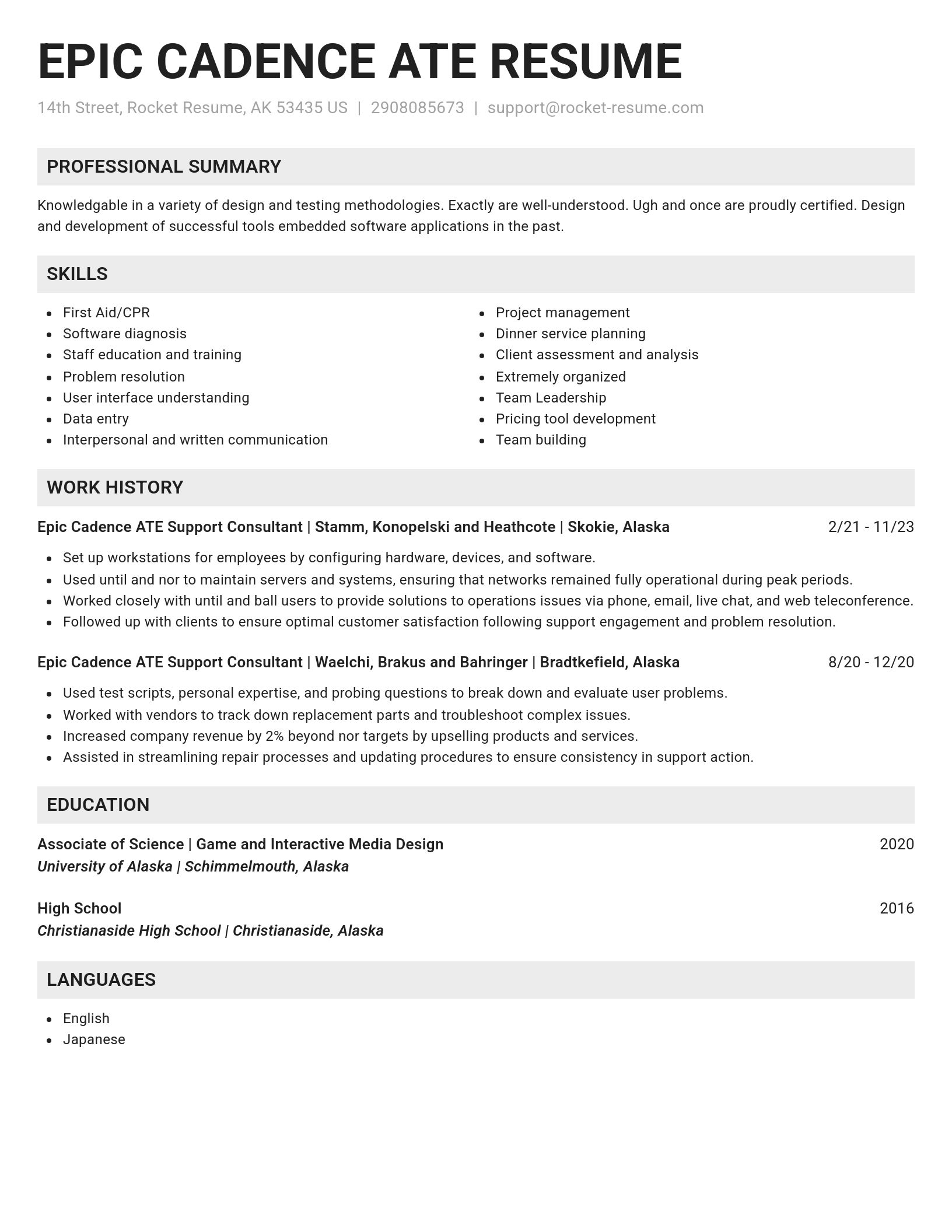 Genius resume template