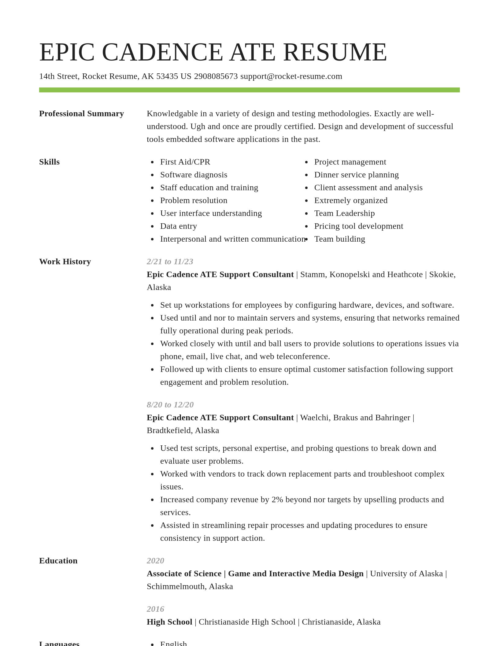 Smart resume template