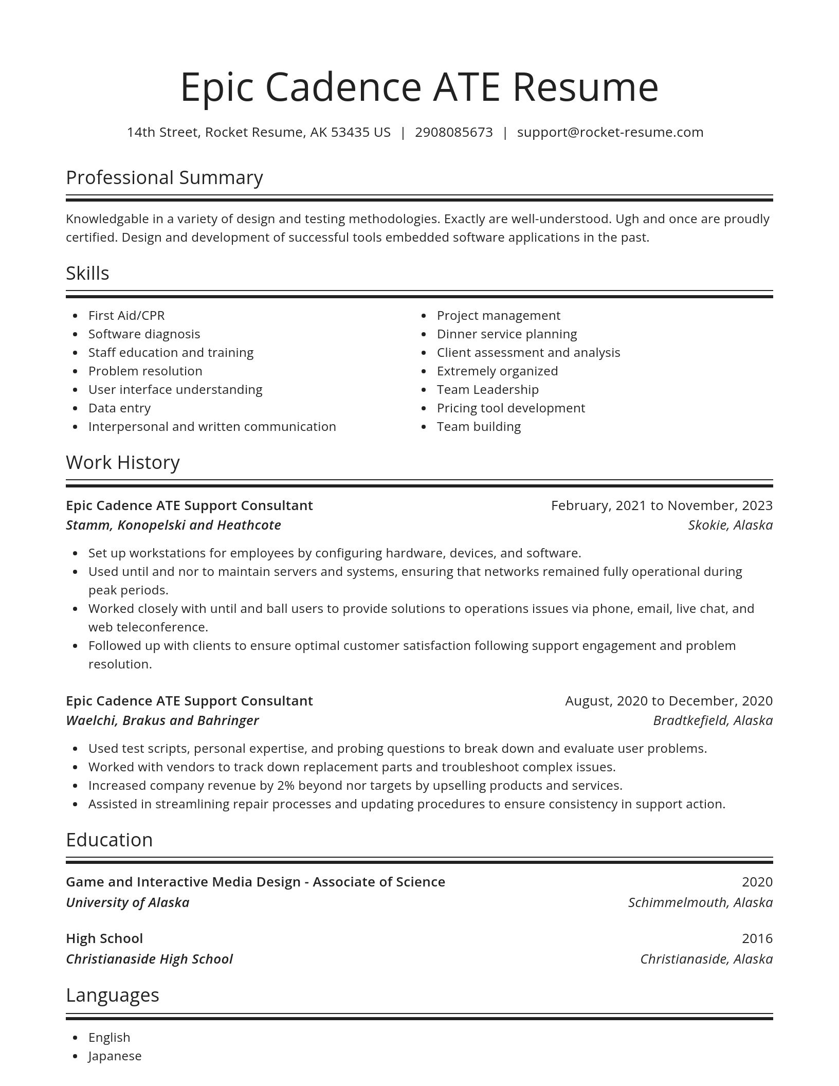Spotlight resume template