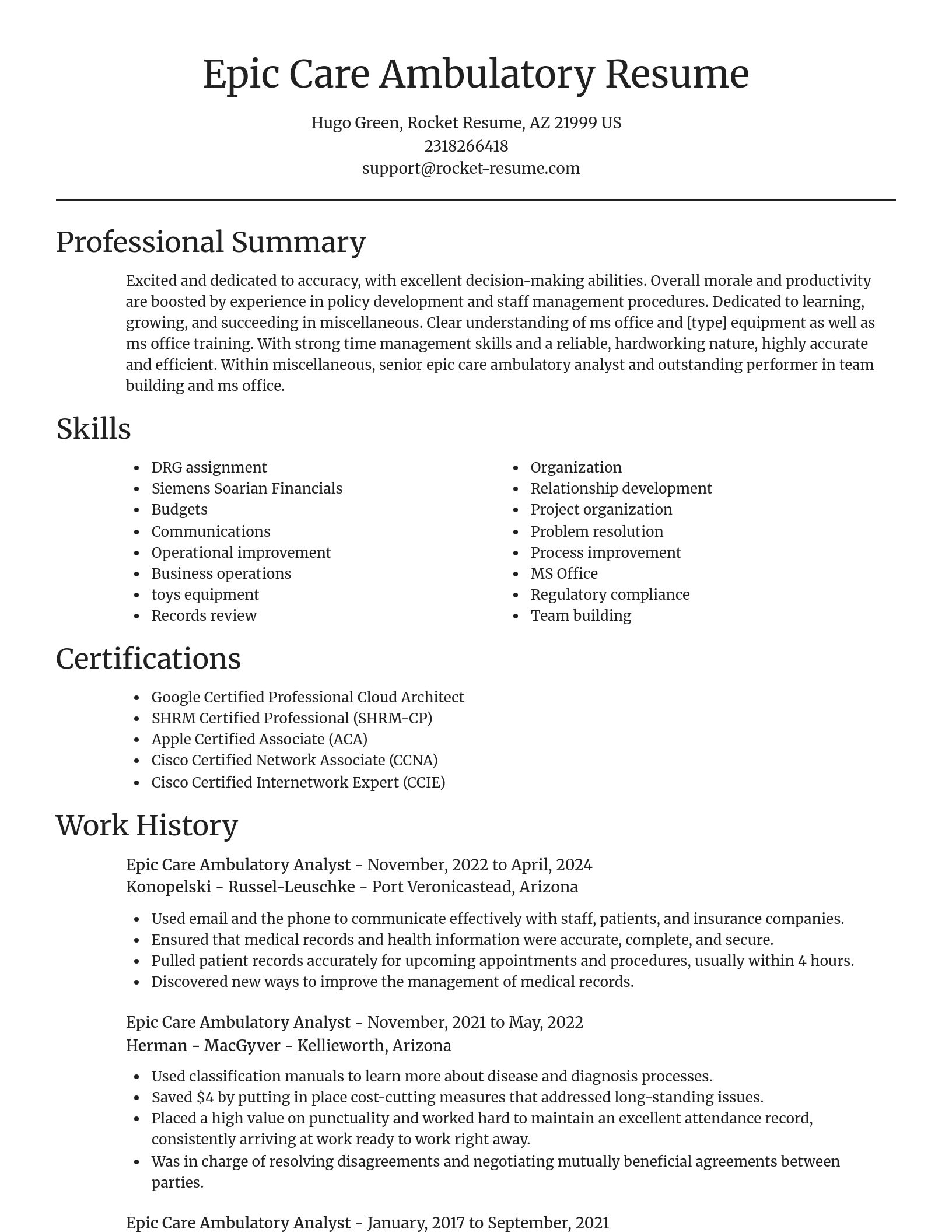 Focal Point resume template
