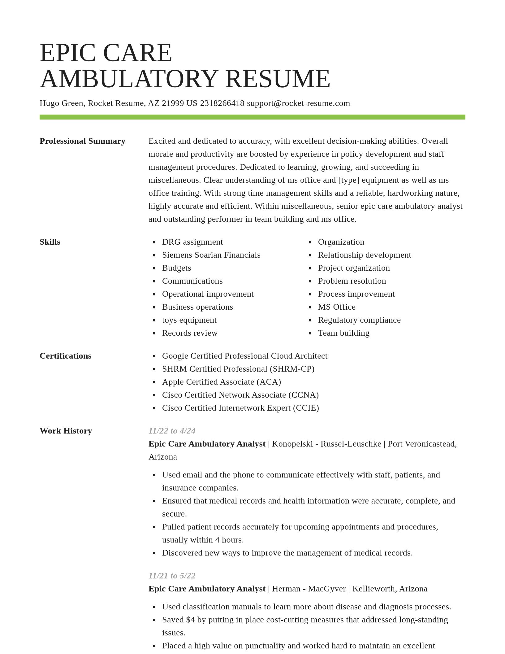 Smart resume template