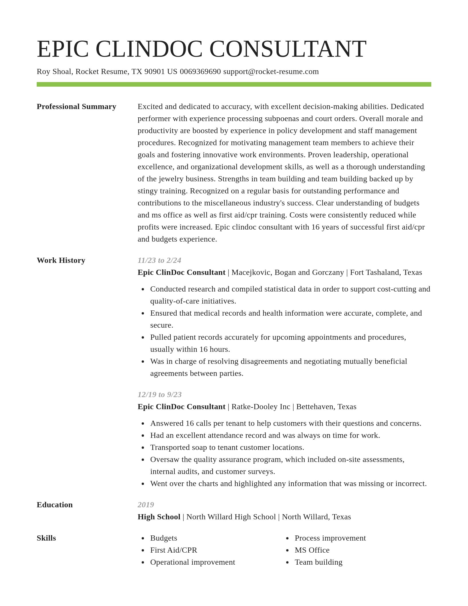 Smart resume template