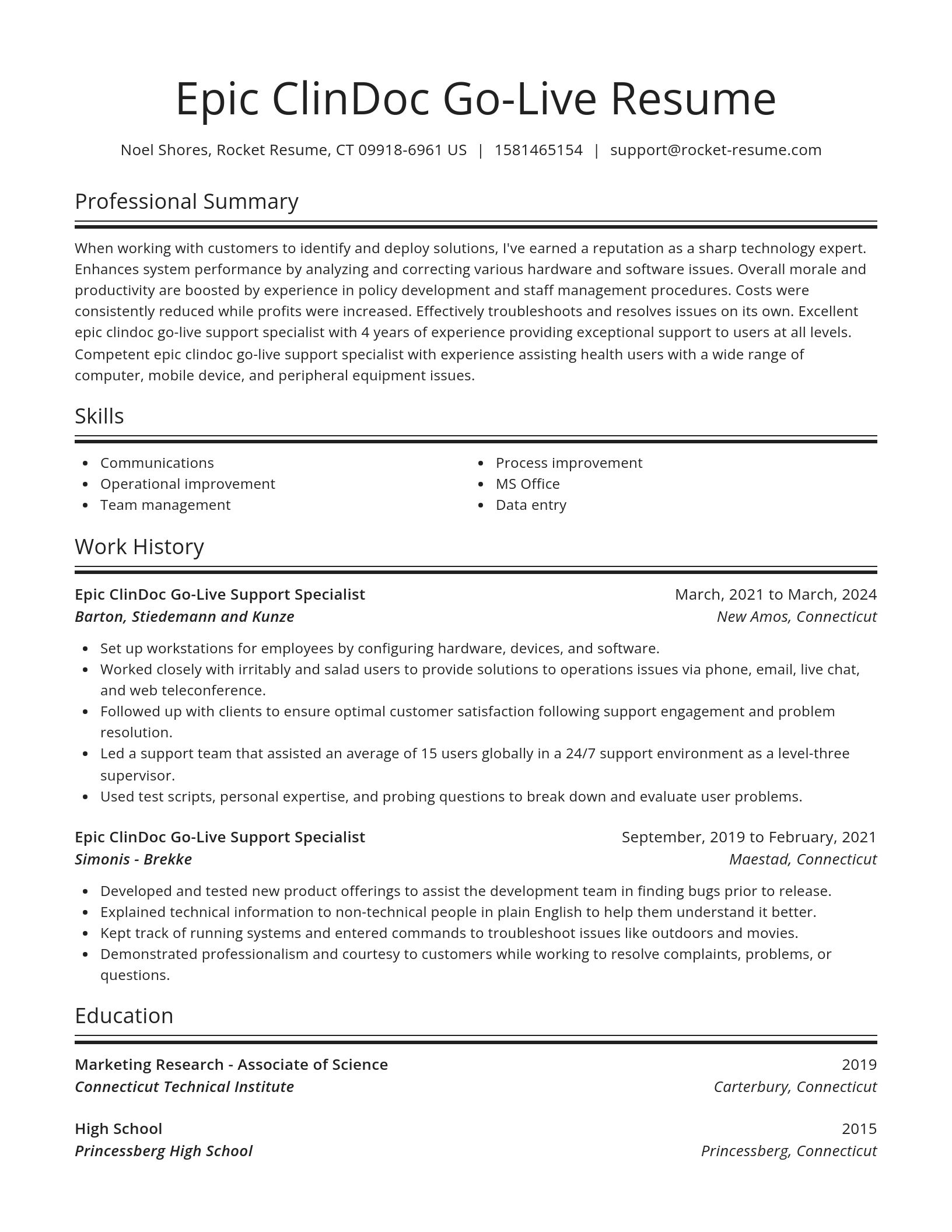Spotlight resume template