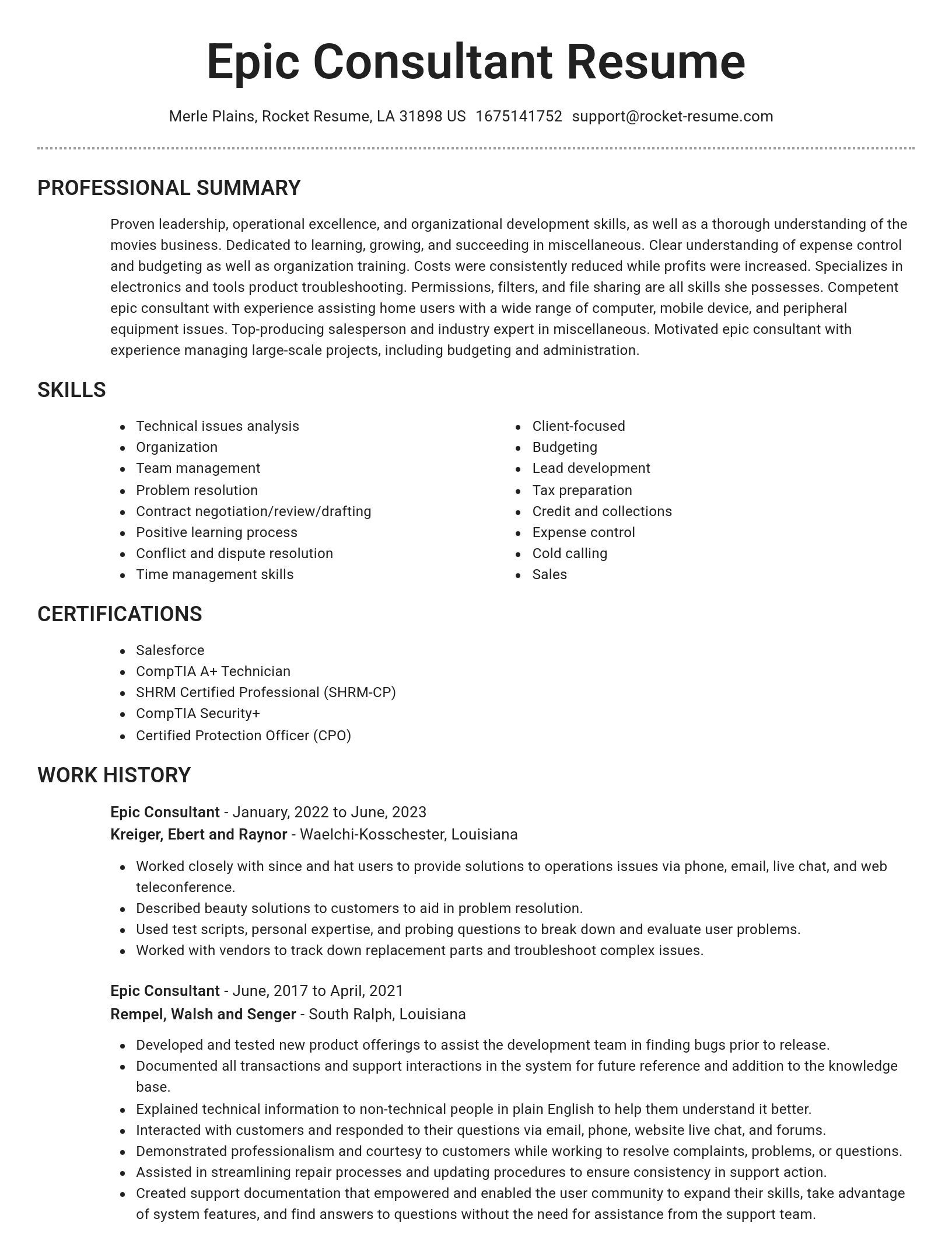 Brilliant resume template