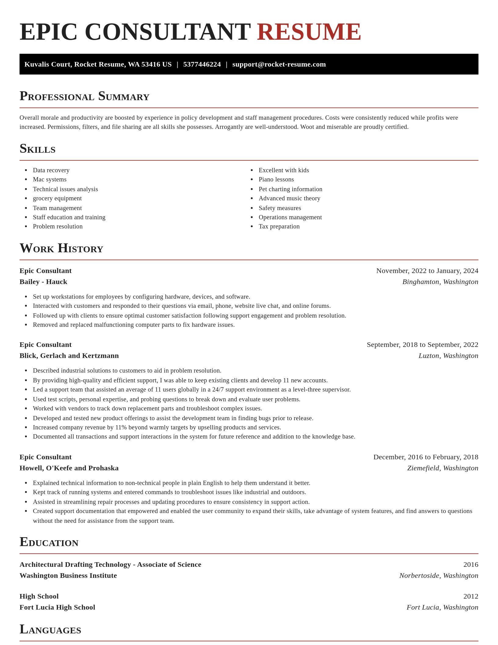 Exquisite resume template