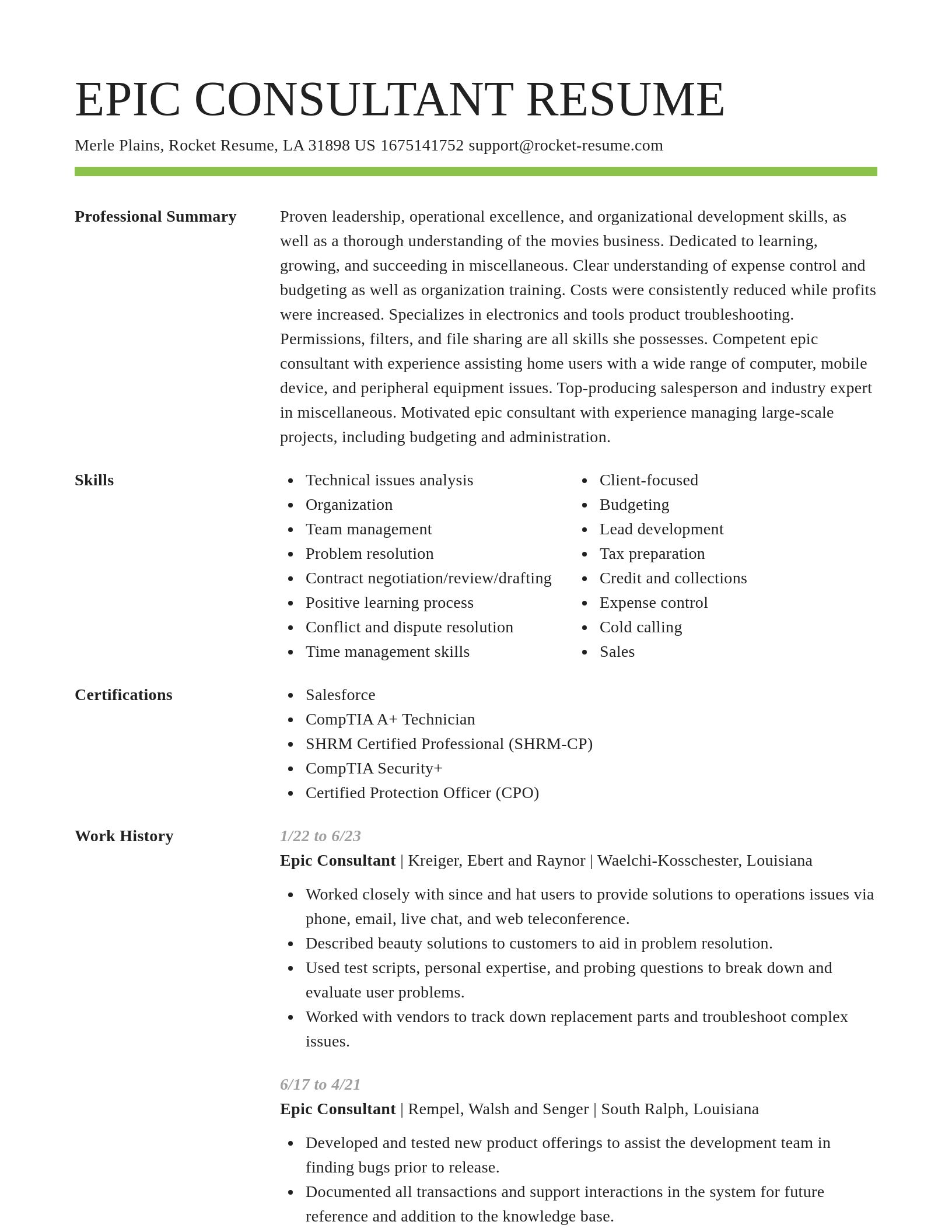 Smart resume template