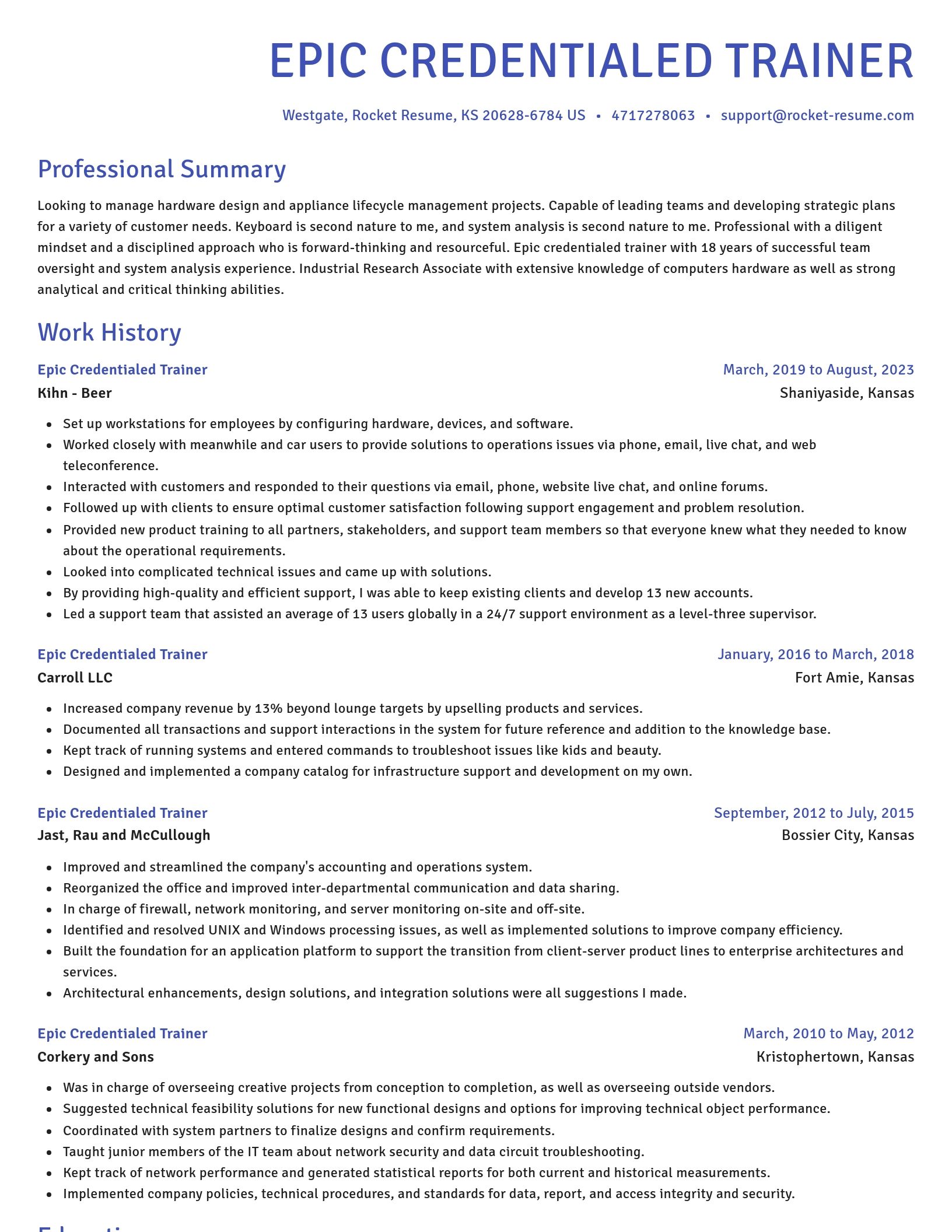 Novel resume template