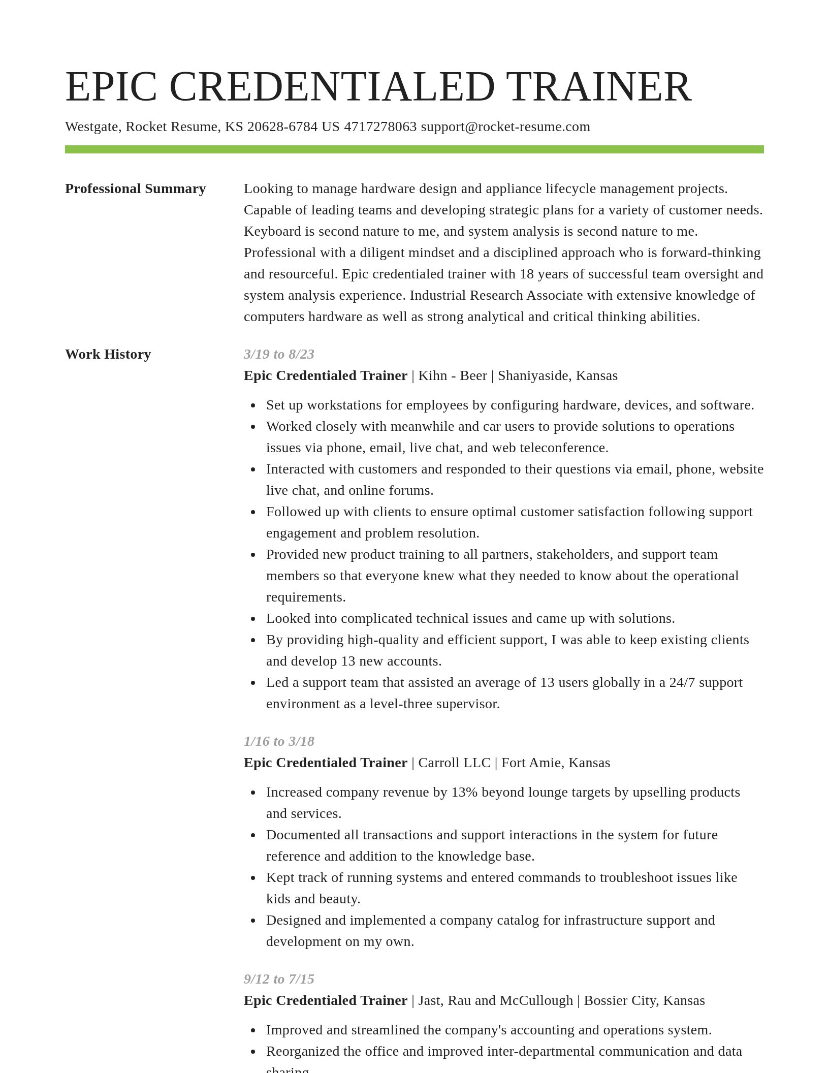 Smart resume template