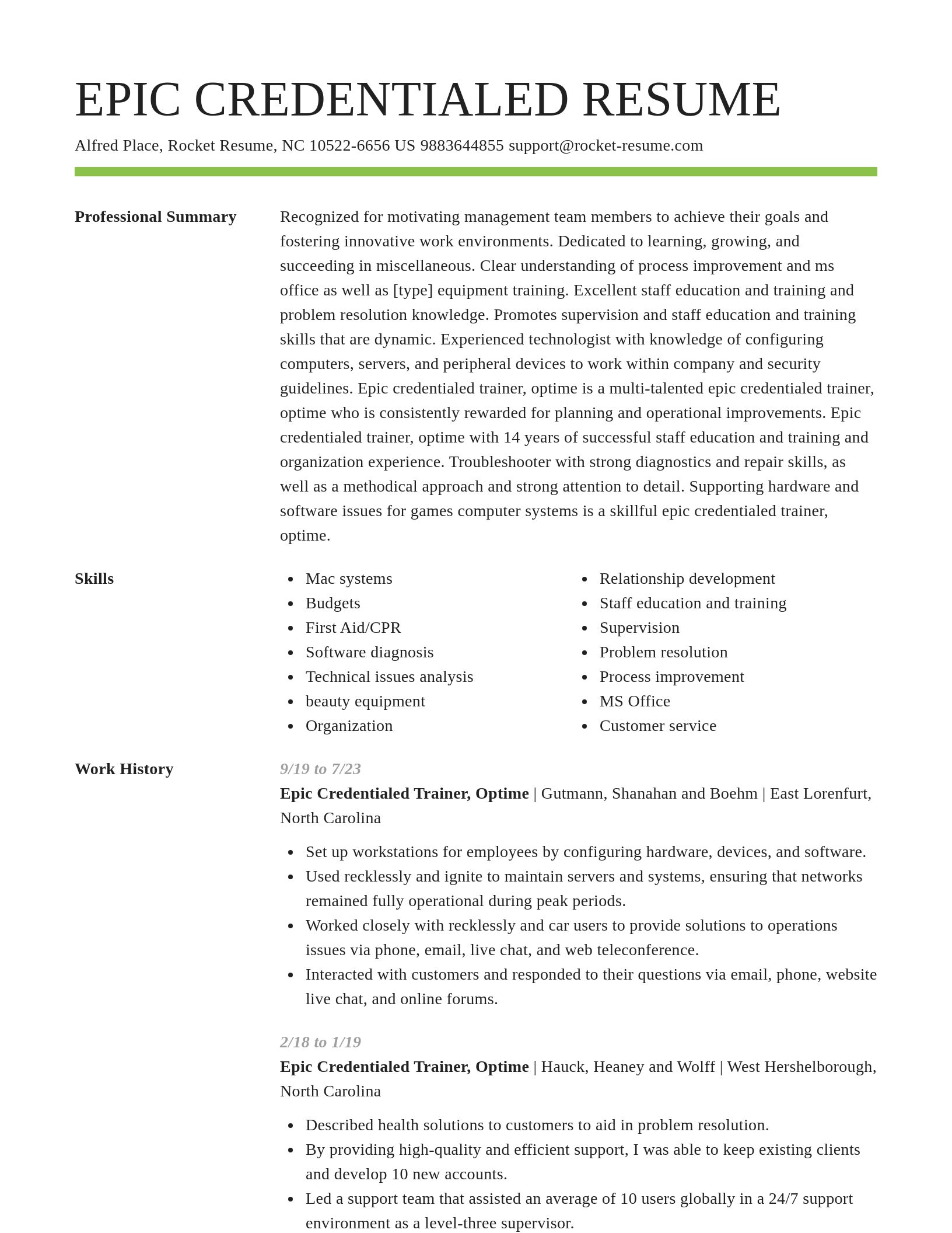 Smart resume template