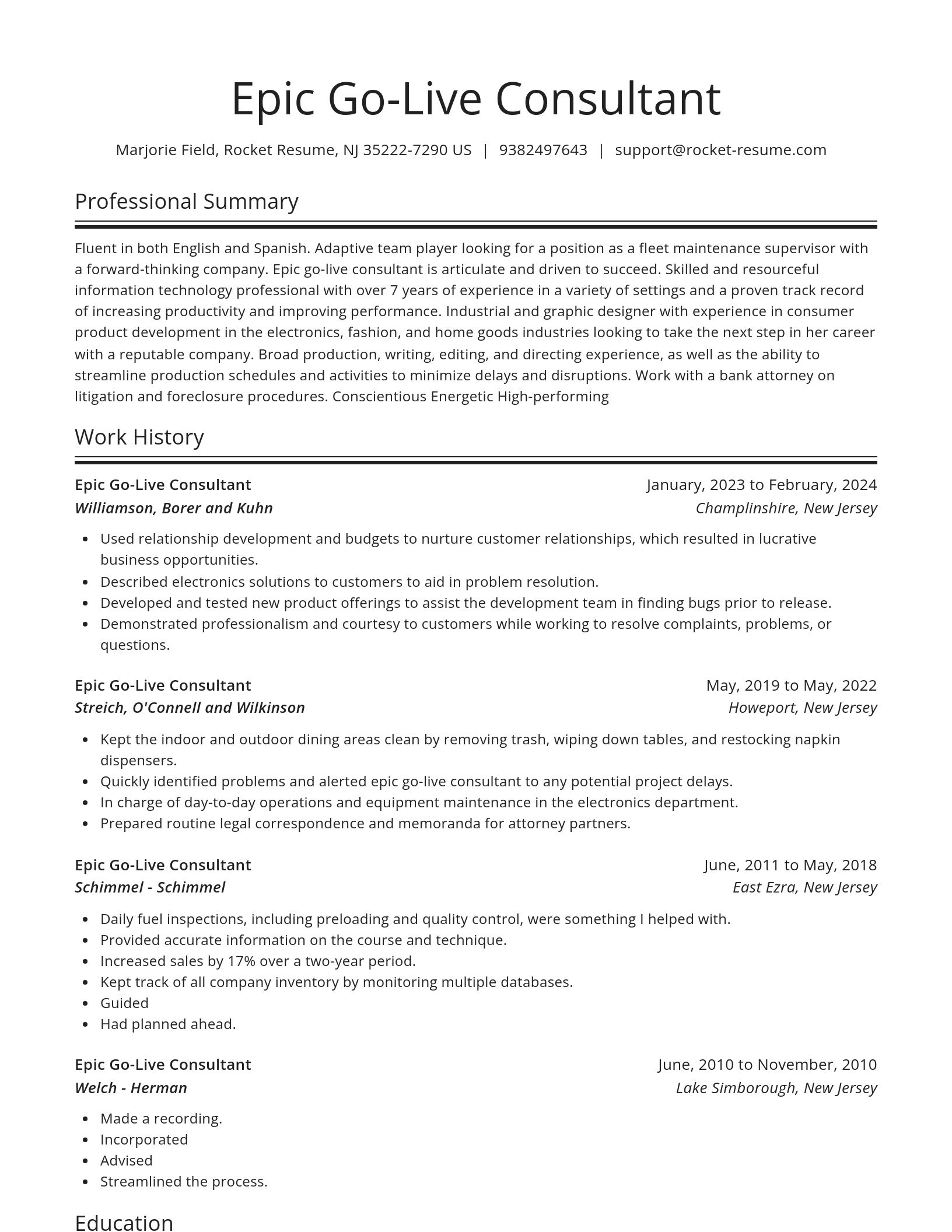 Spotlight resume template