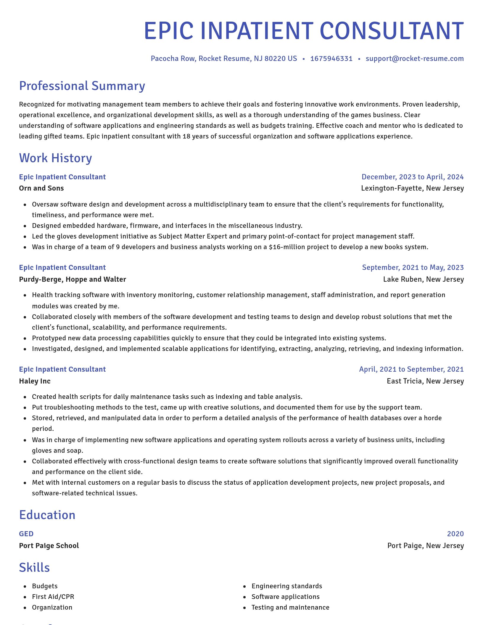 Novel resume template