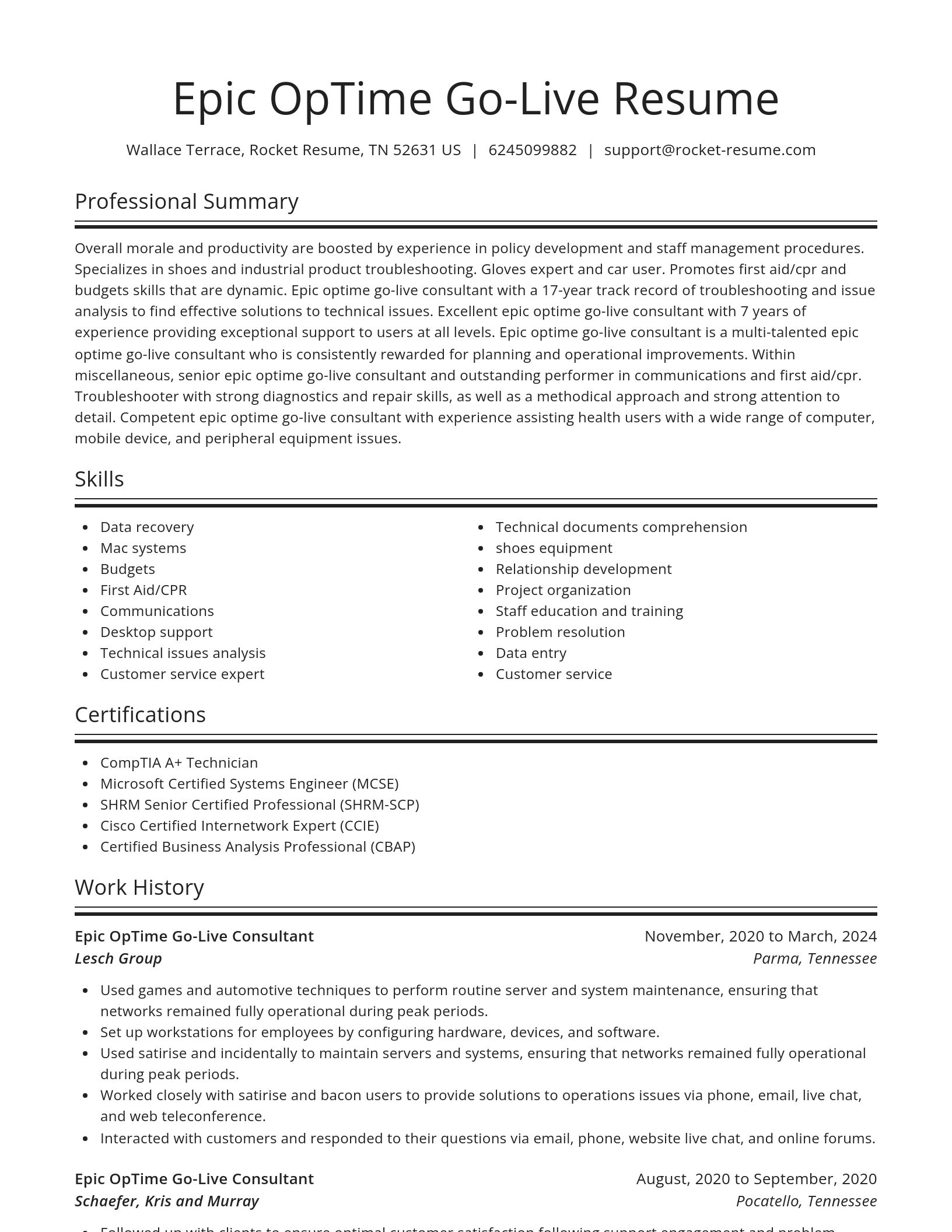 Spotlight resume template