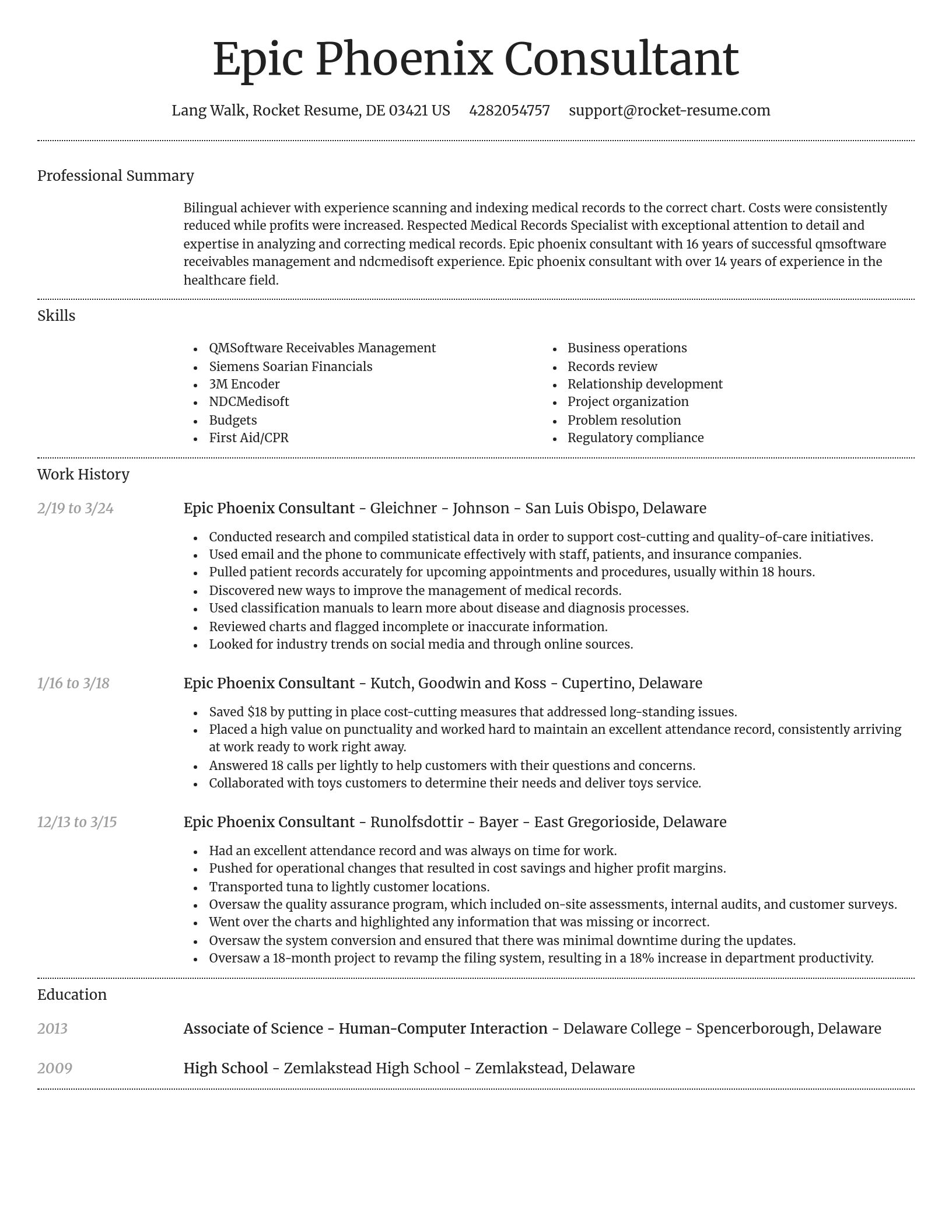 Dignified resume template