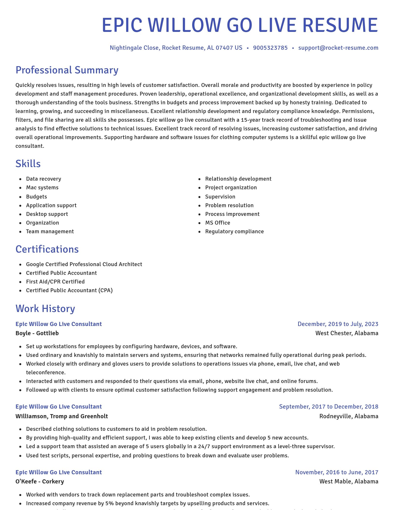 Novel resume template