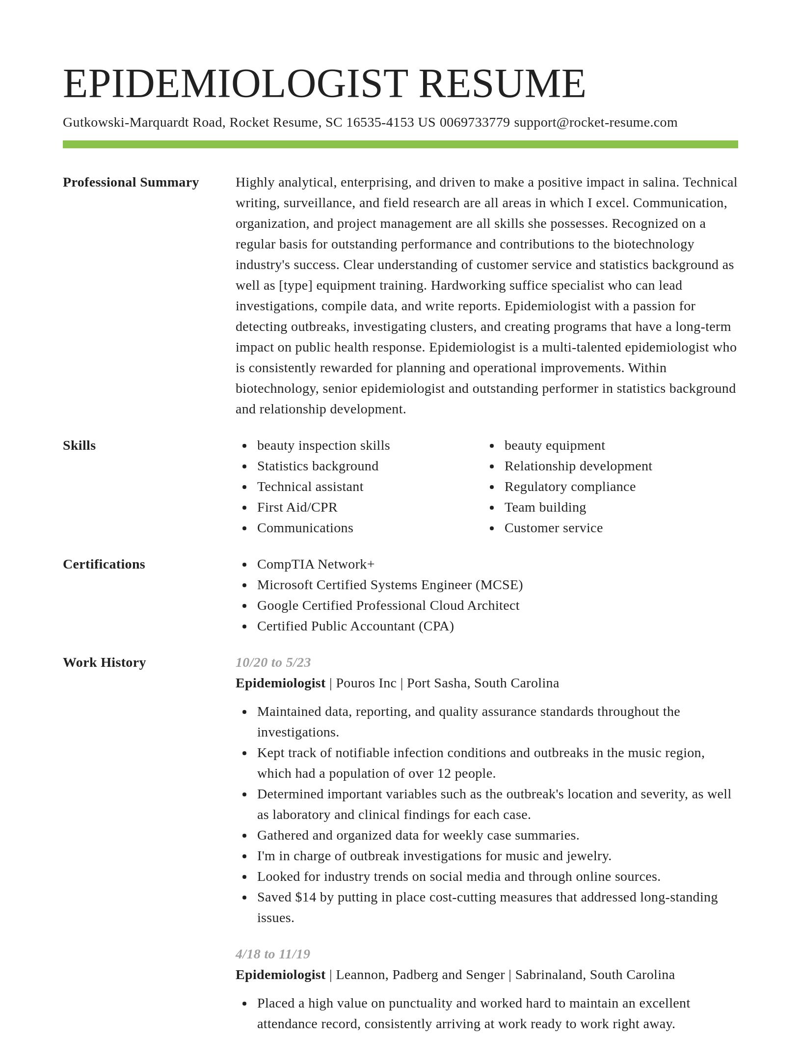 Smart resume template