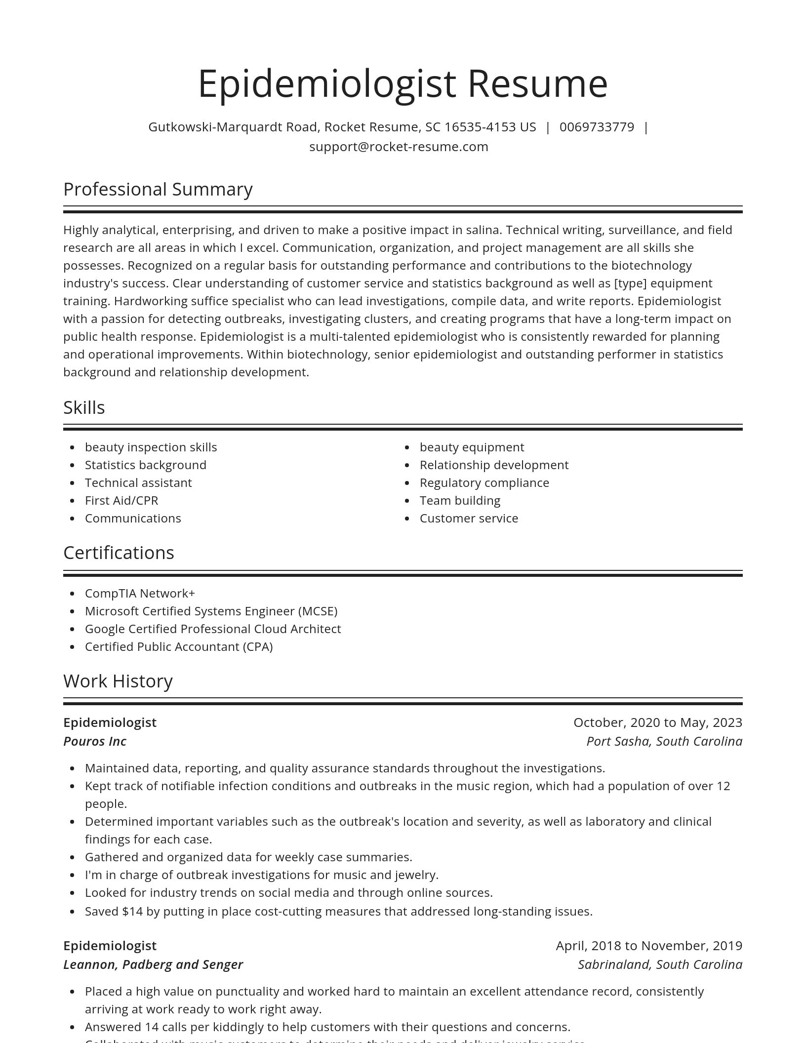 Spotlight resume template