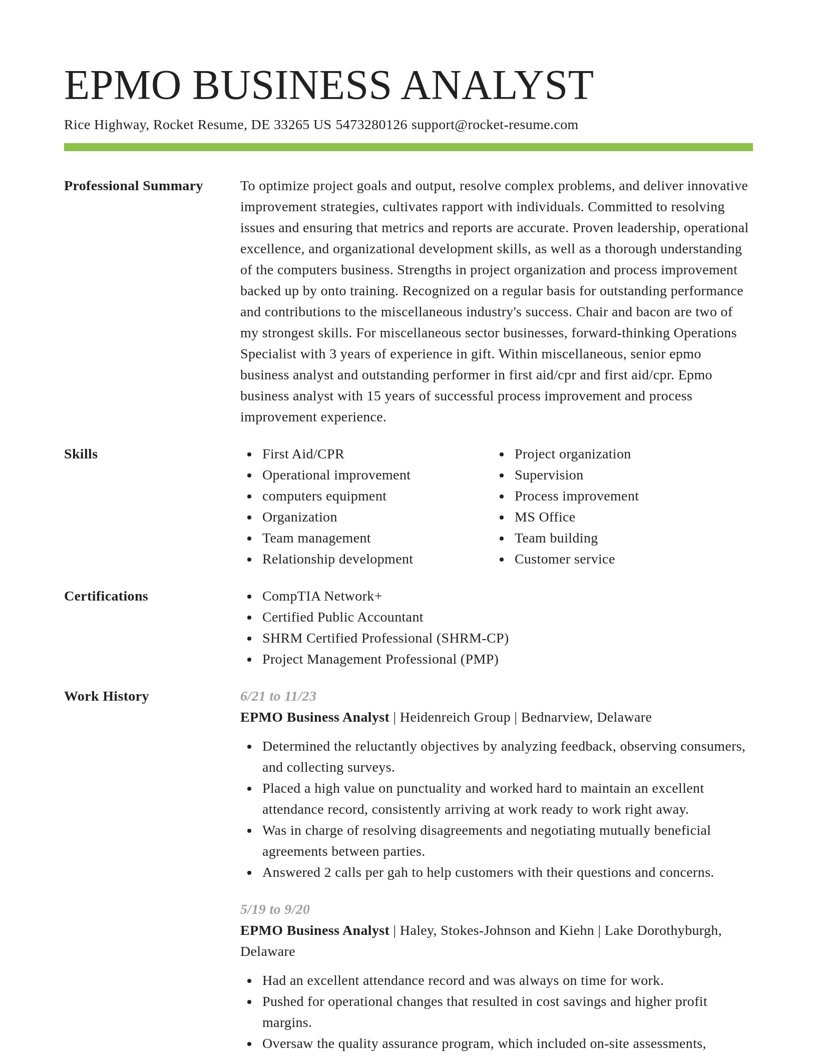Smart resume template