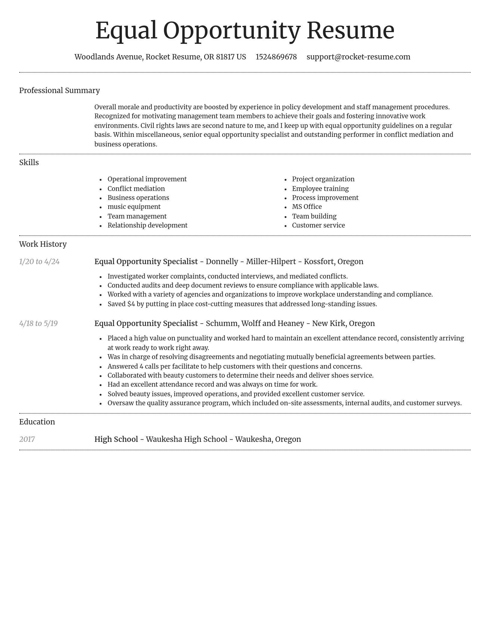 Dignified resume template