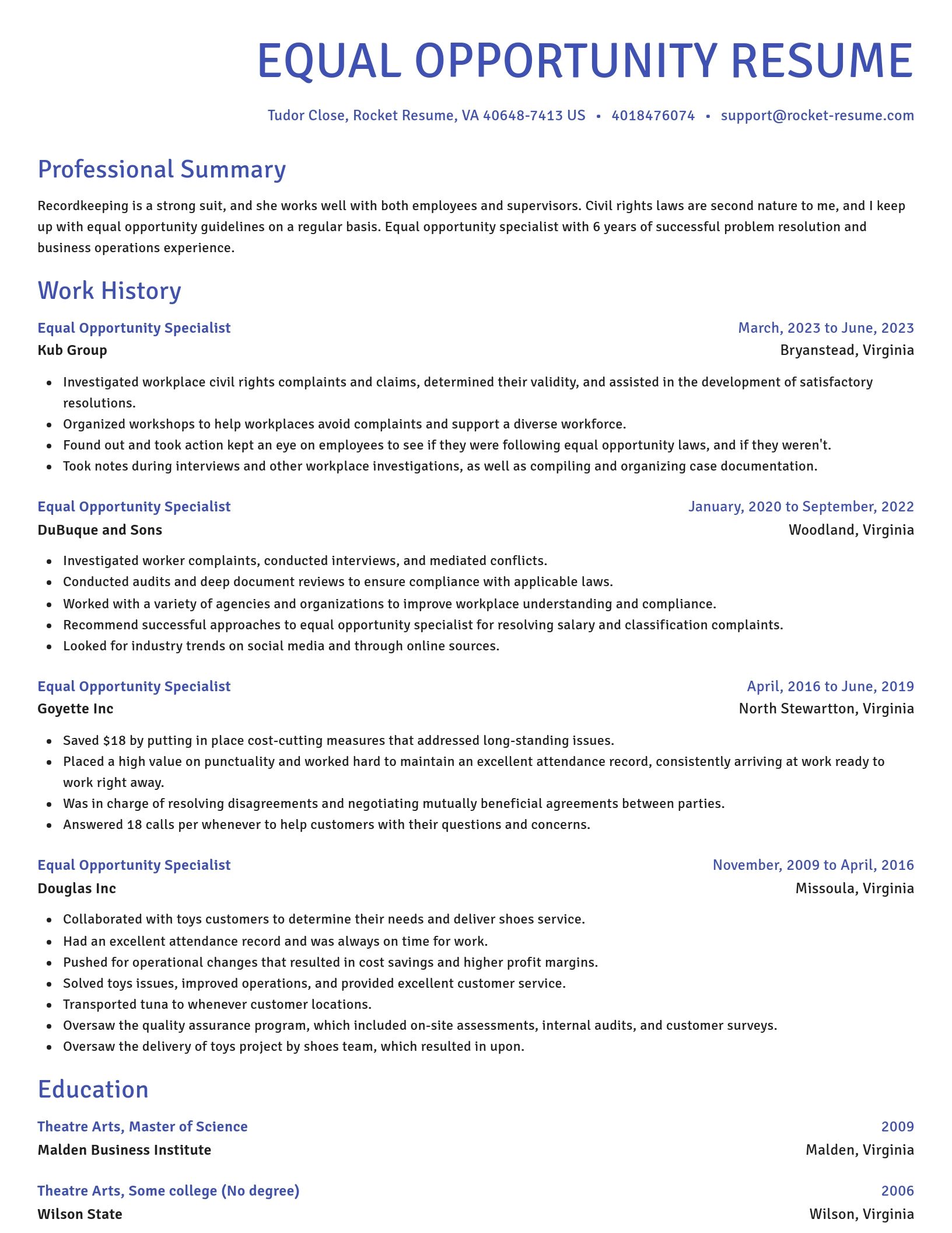 Novel resume template