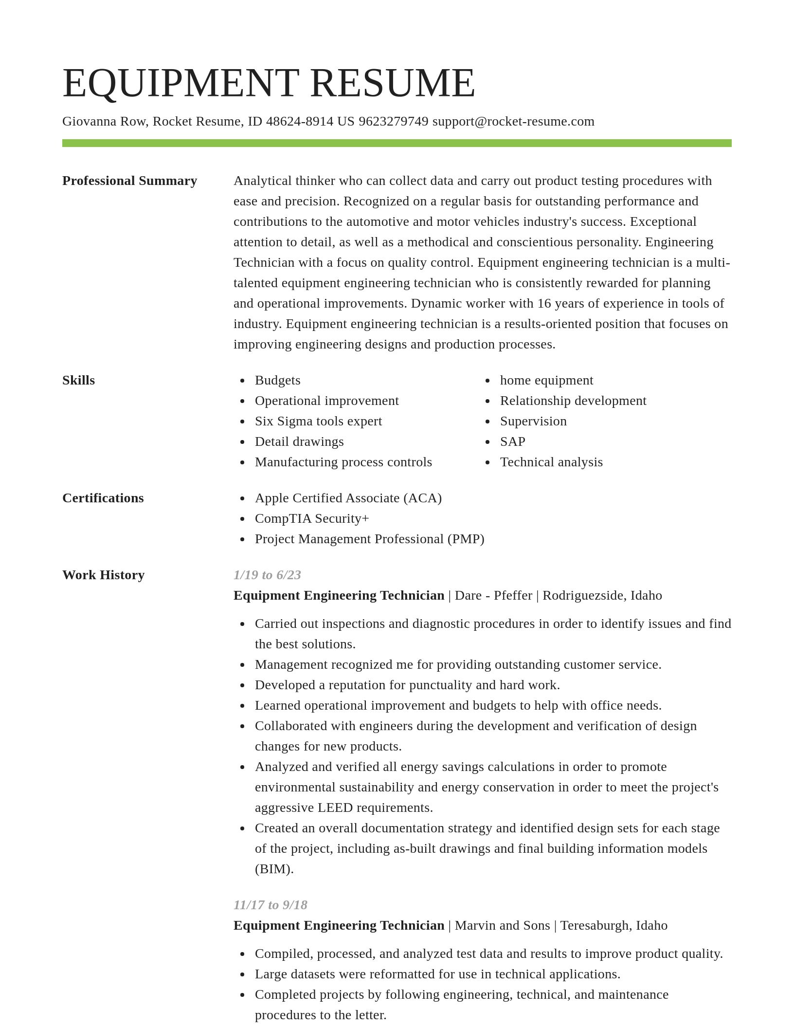 Smart resume template