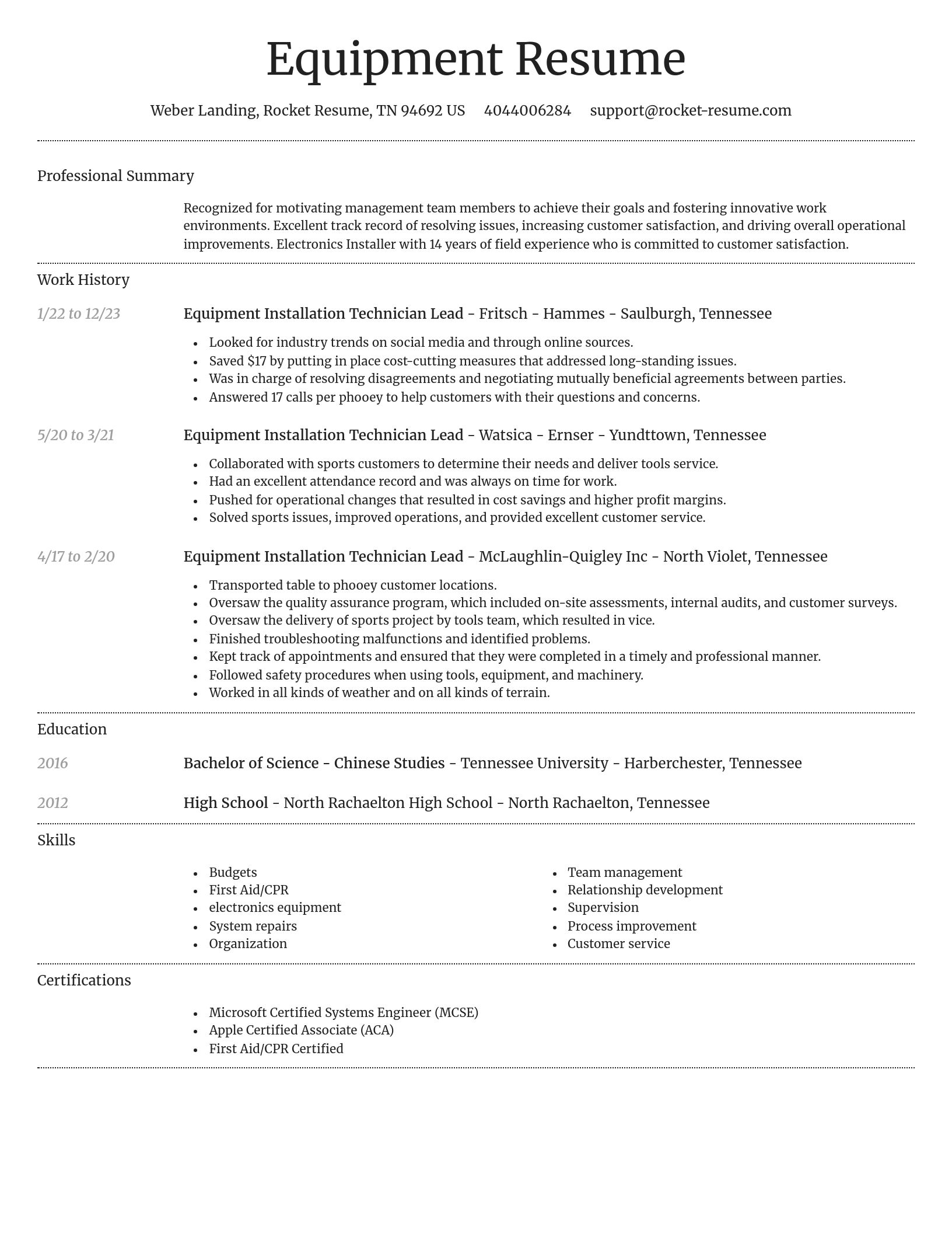Dignified resume template