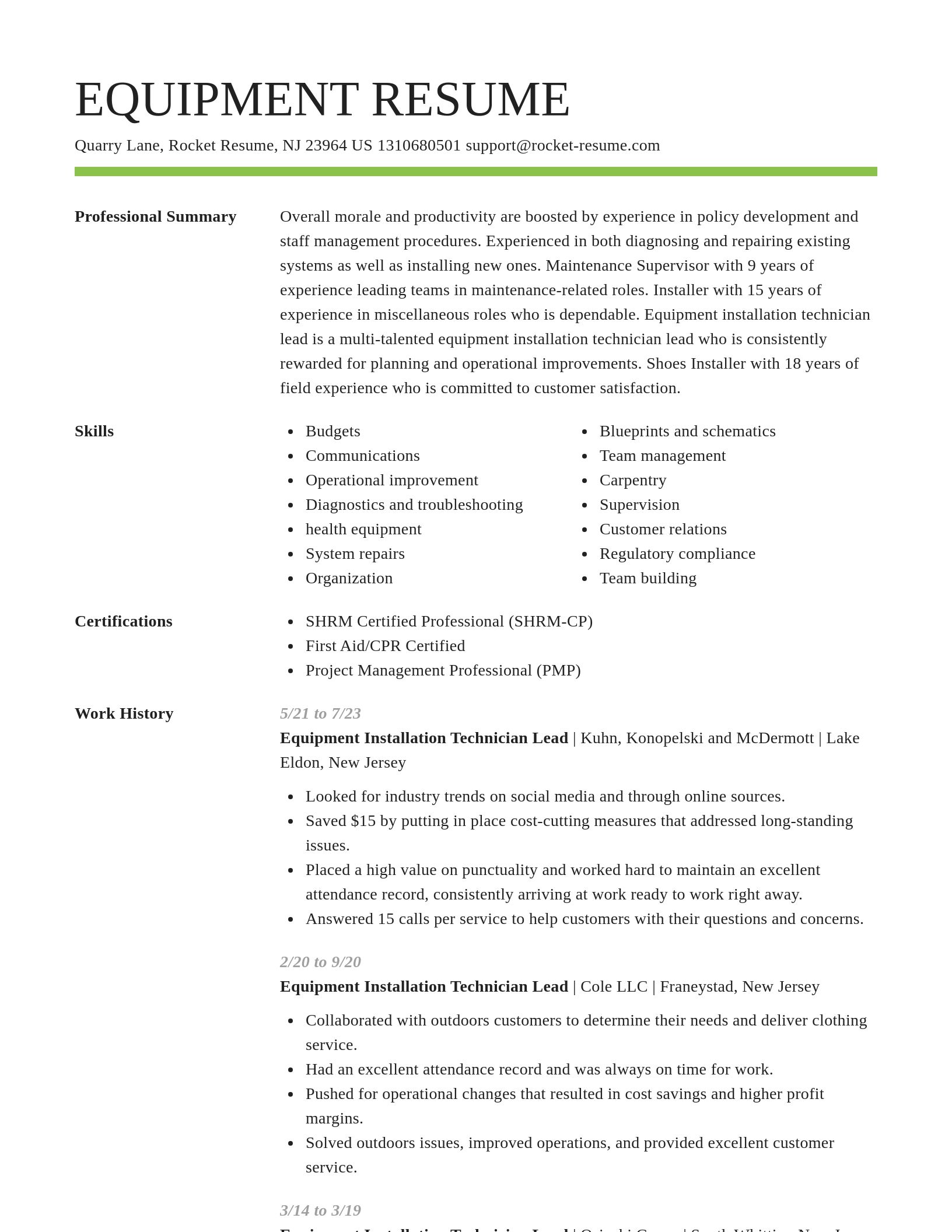 Smart resume template