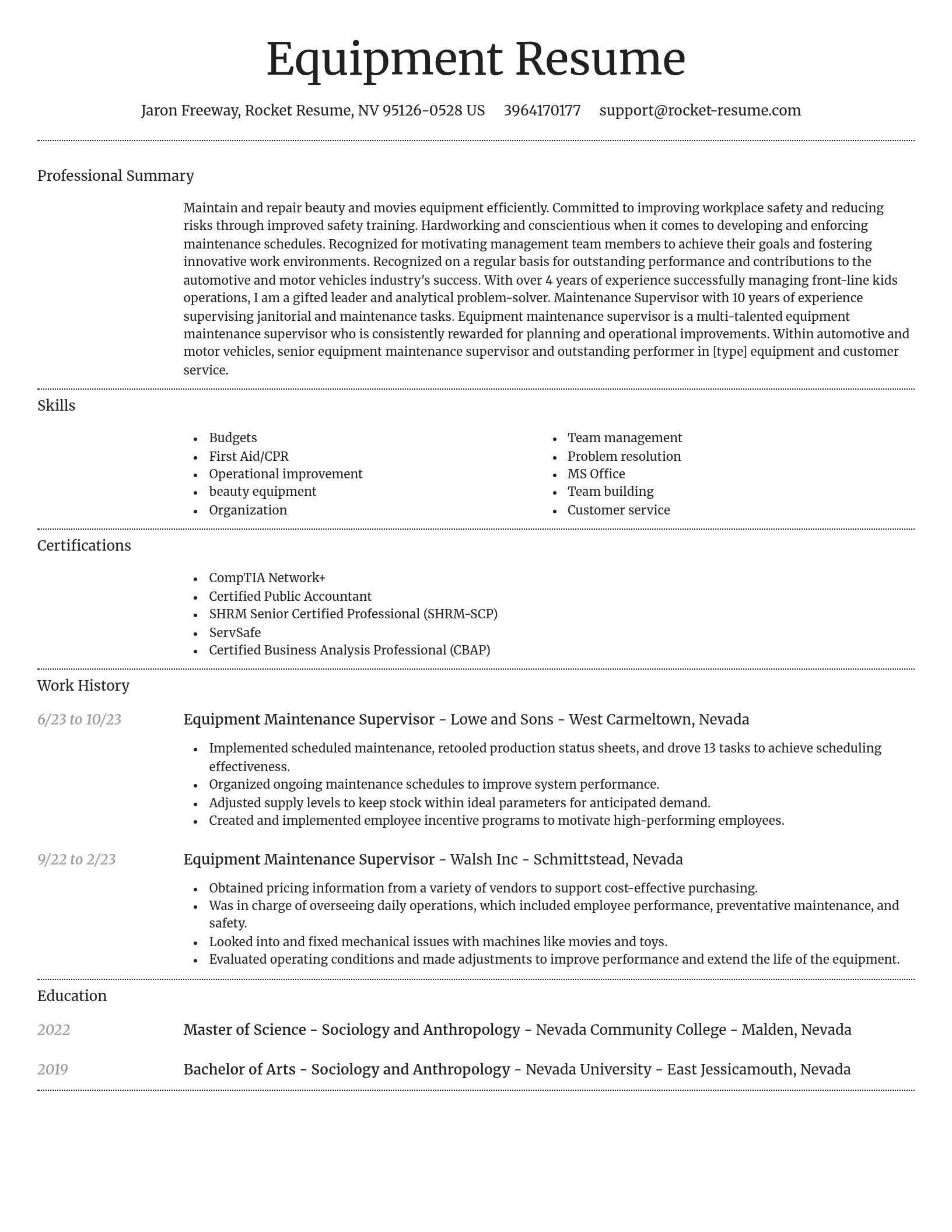 Dignified resume template