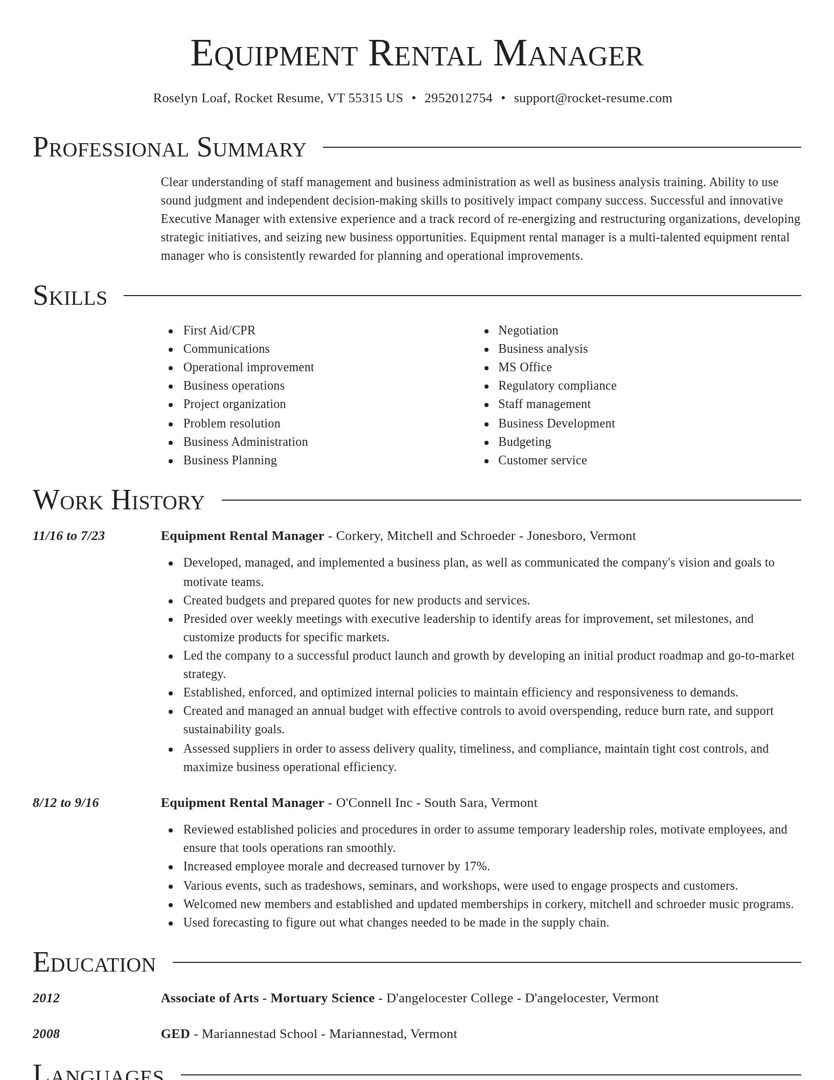 Director resume template