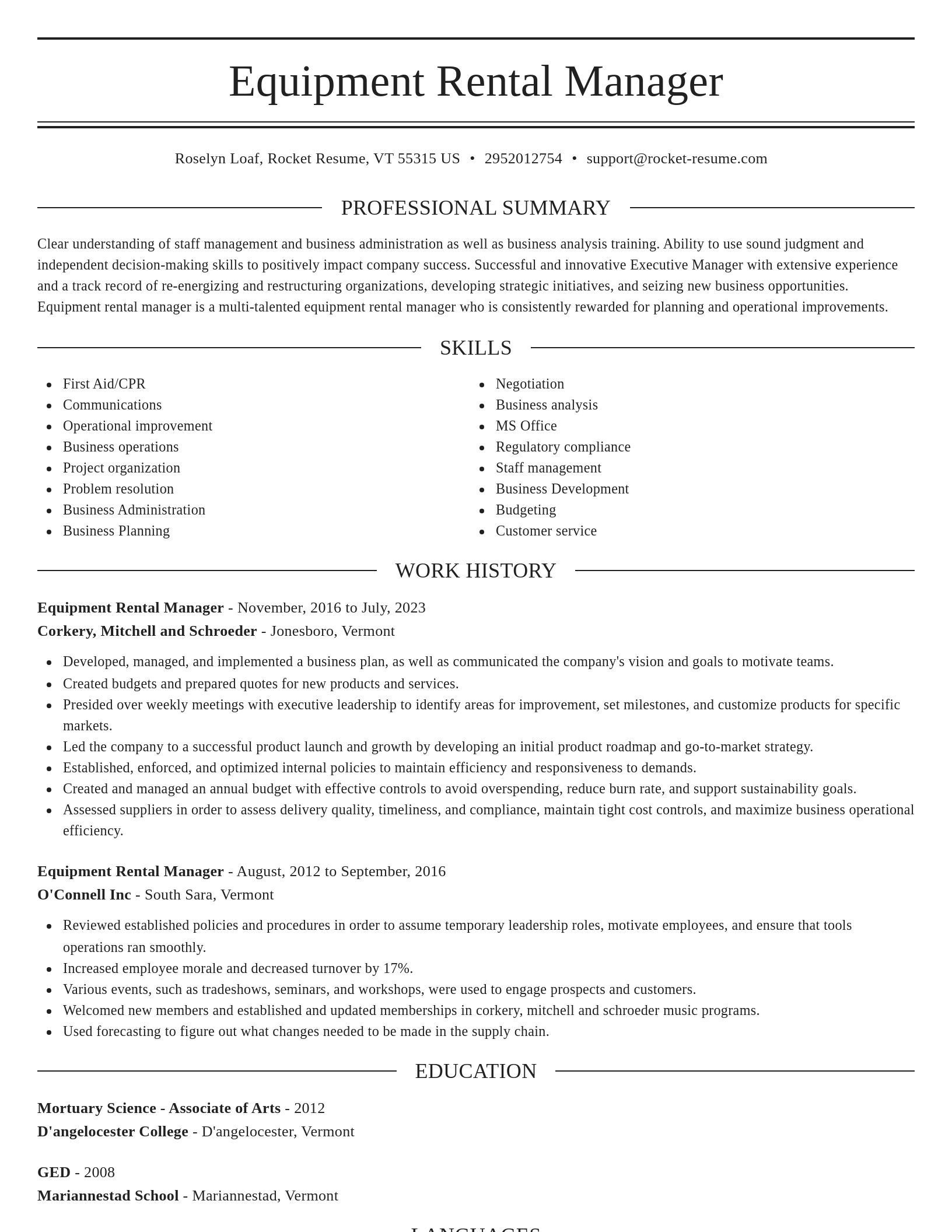 Elegant resume template