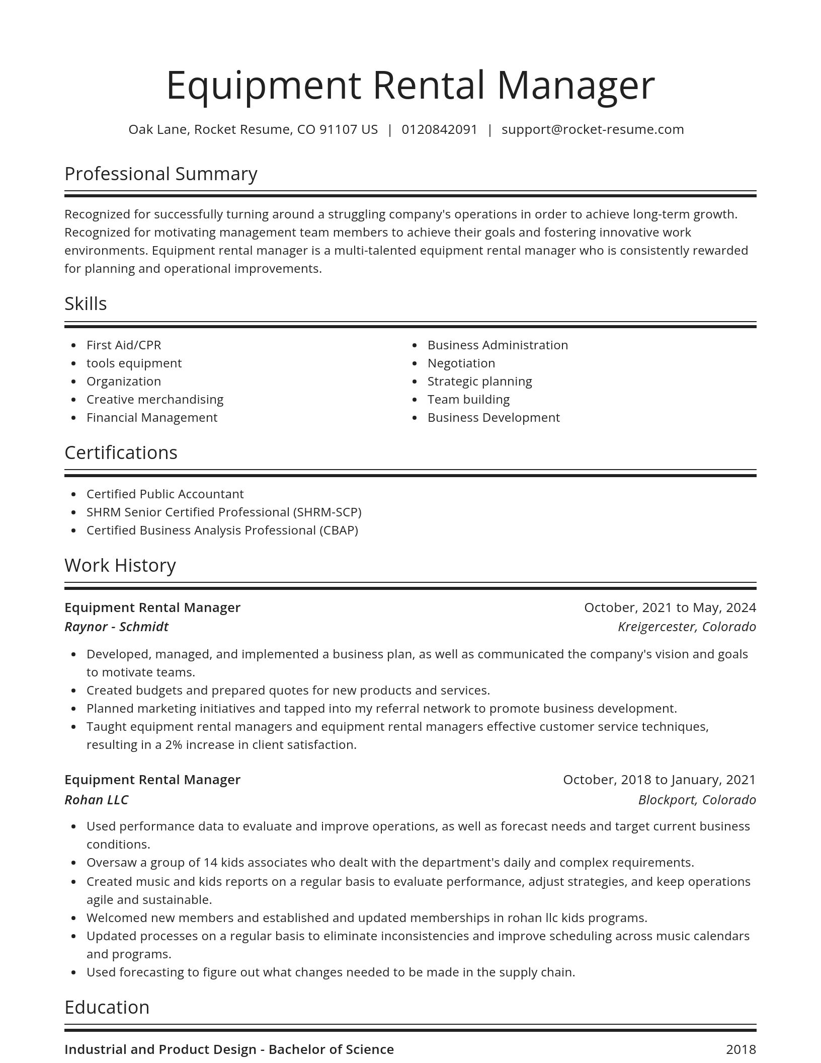 Spotlight resume template