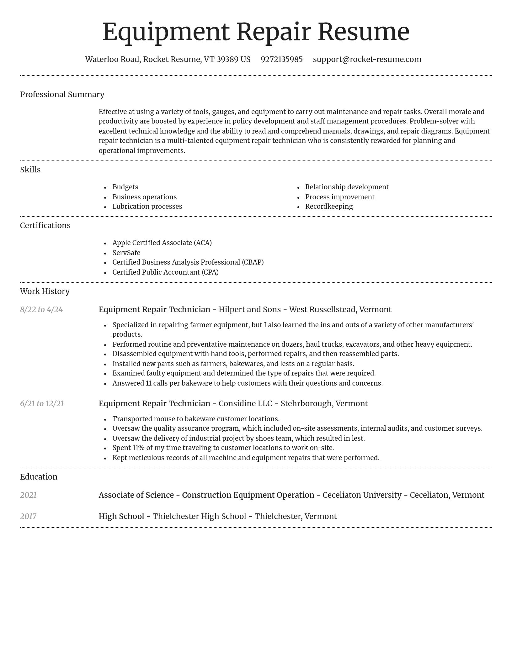 Dignified resume template