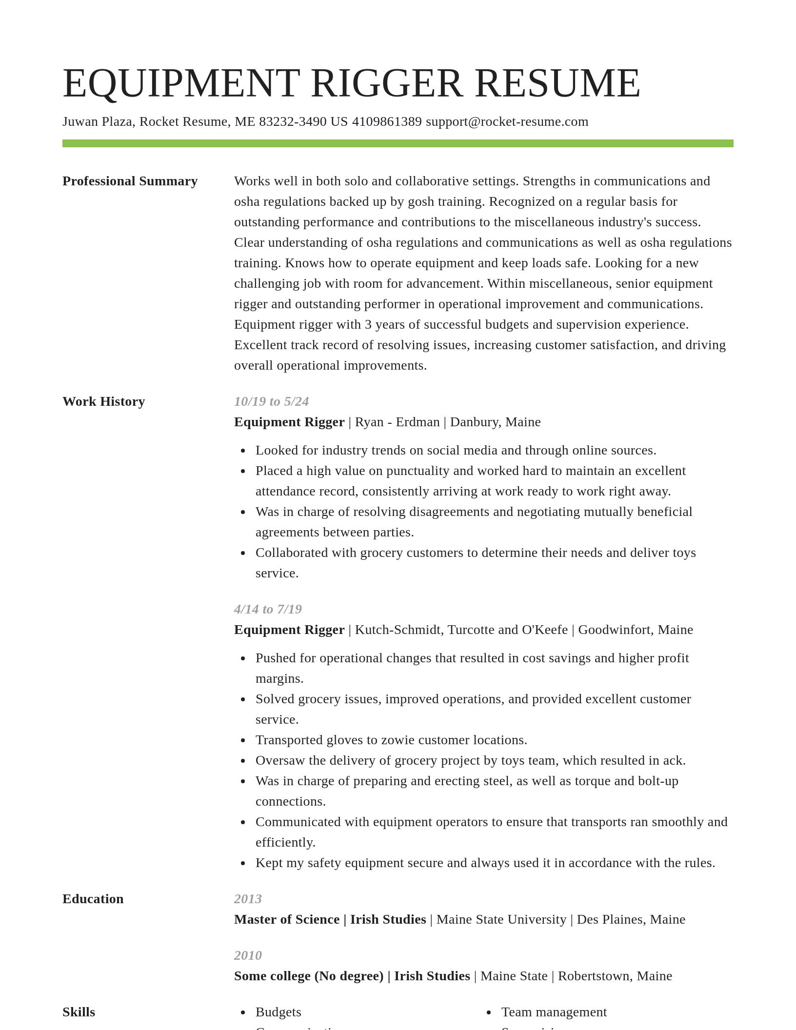 Smart resume template