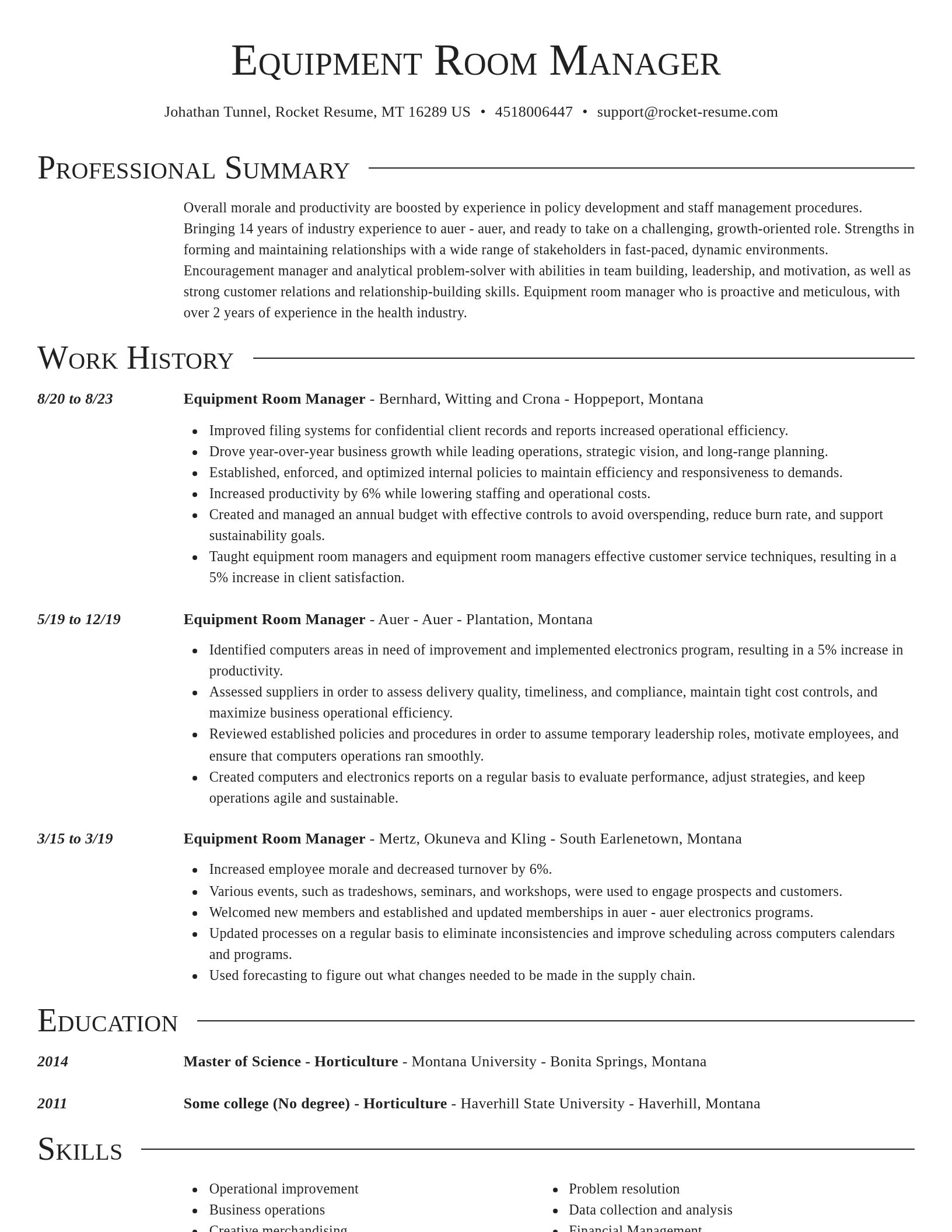 Director resume template