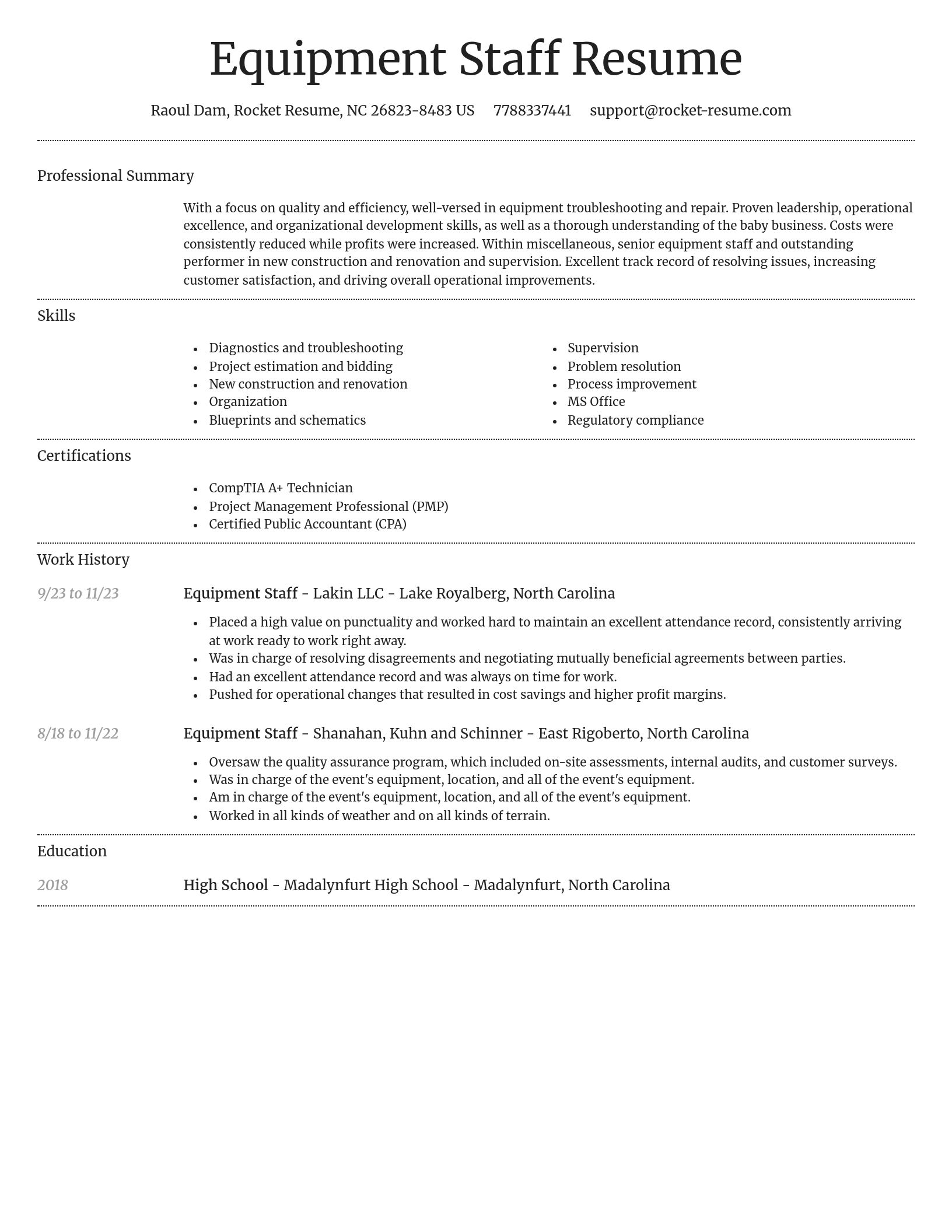 Dignified resume template