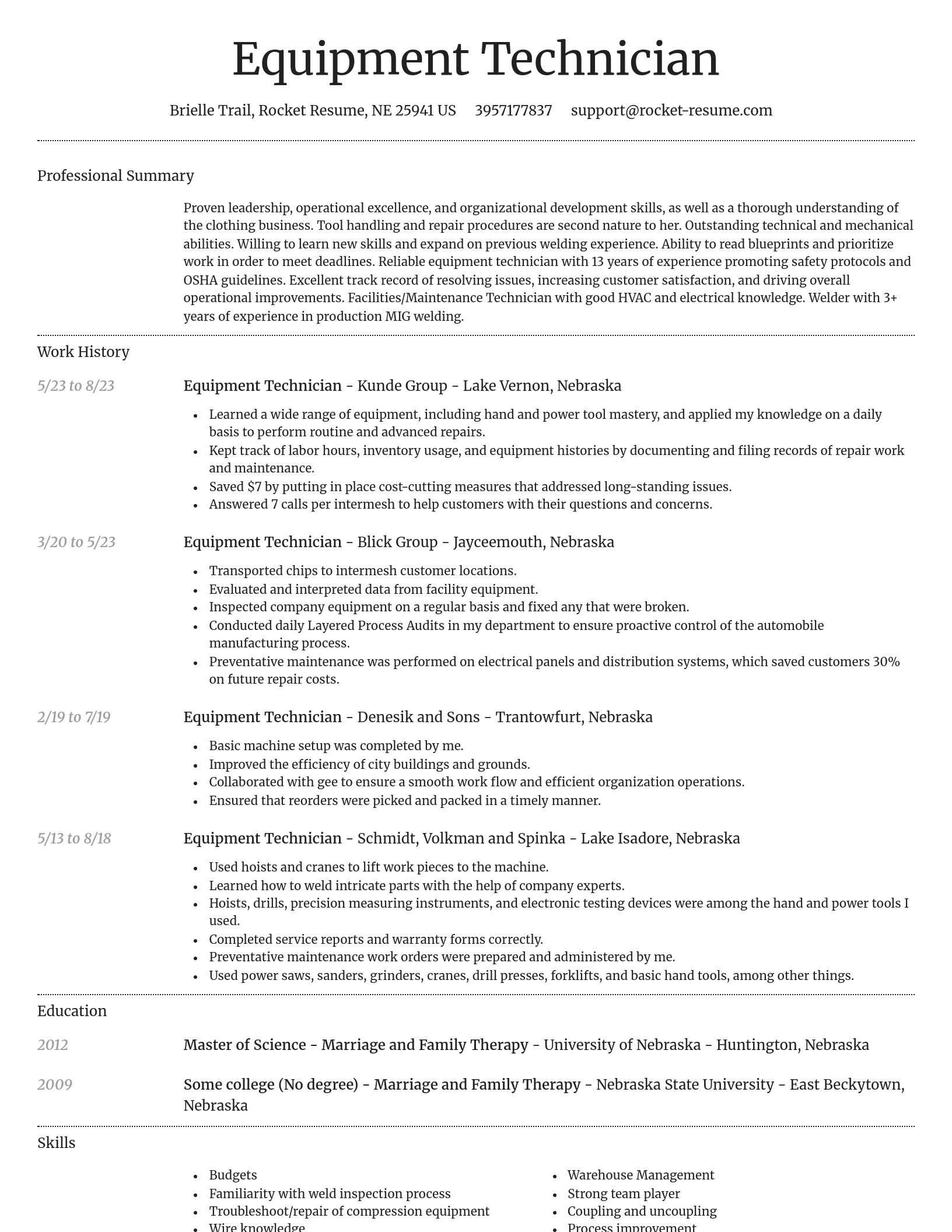 Dignified resume template