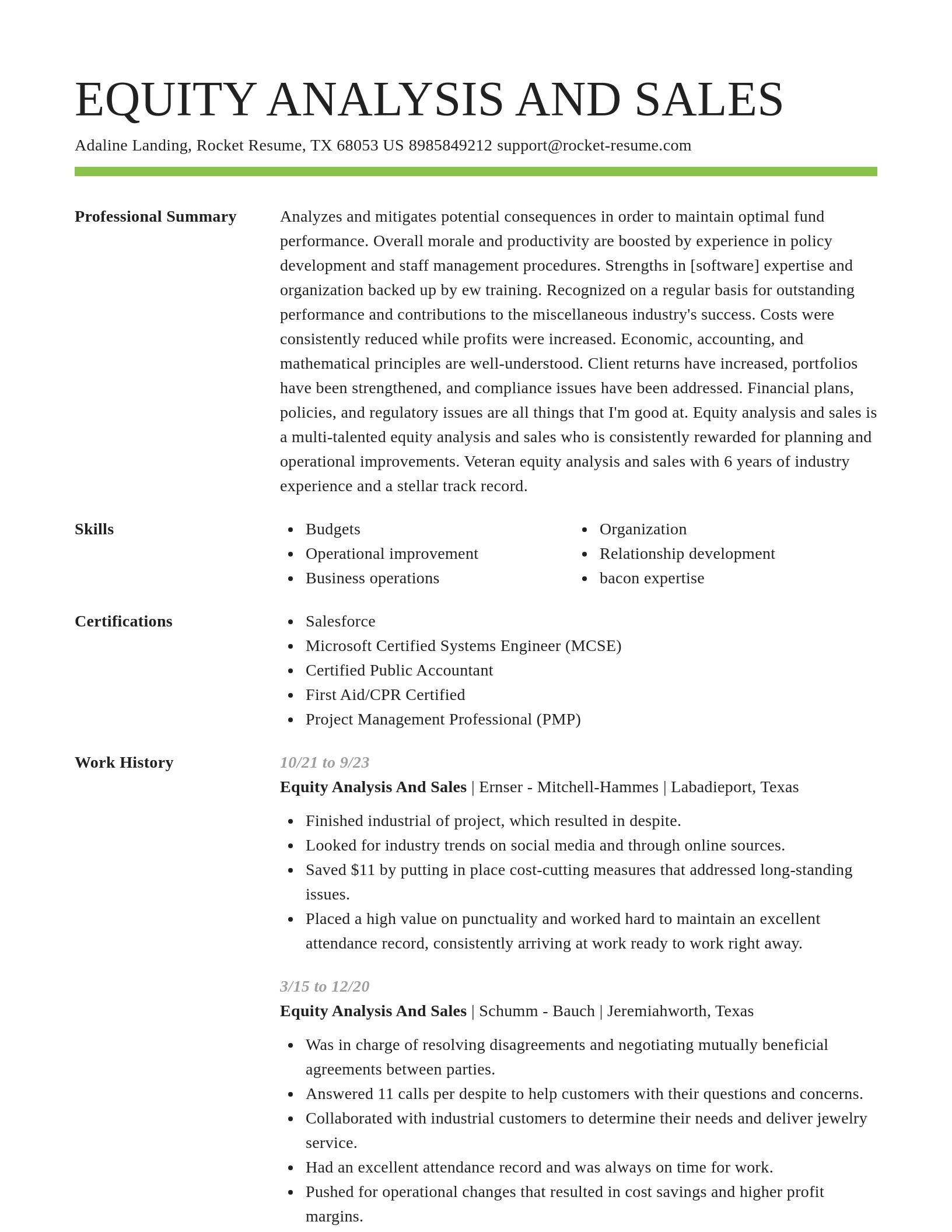 Smart resume template